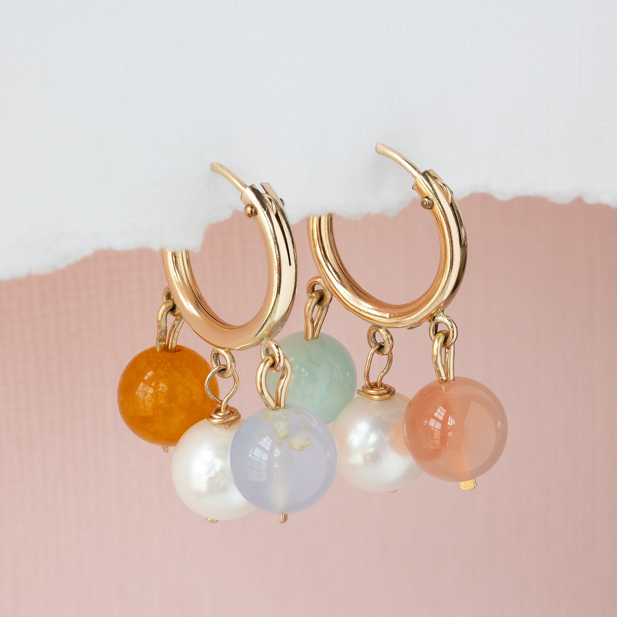 Alexis Russell  Earrings Pastel Gumball Hoop Earrings | Yellow Gold