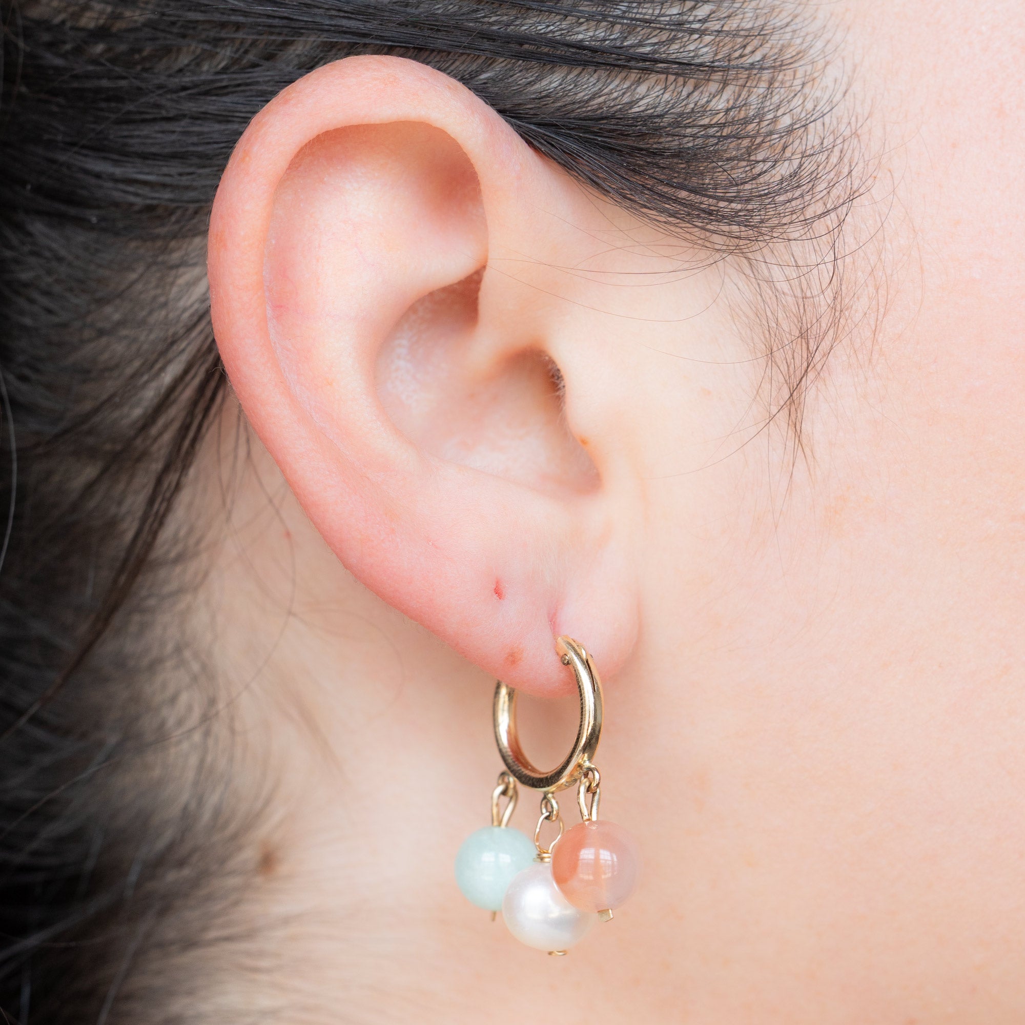 Alexis Russell  Earrings Pastel Gumball Hoop Earrings | Yellow Gold