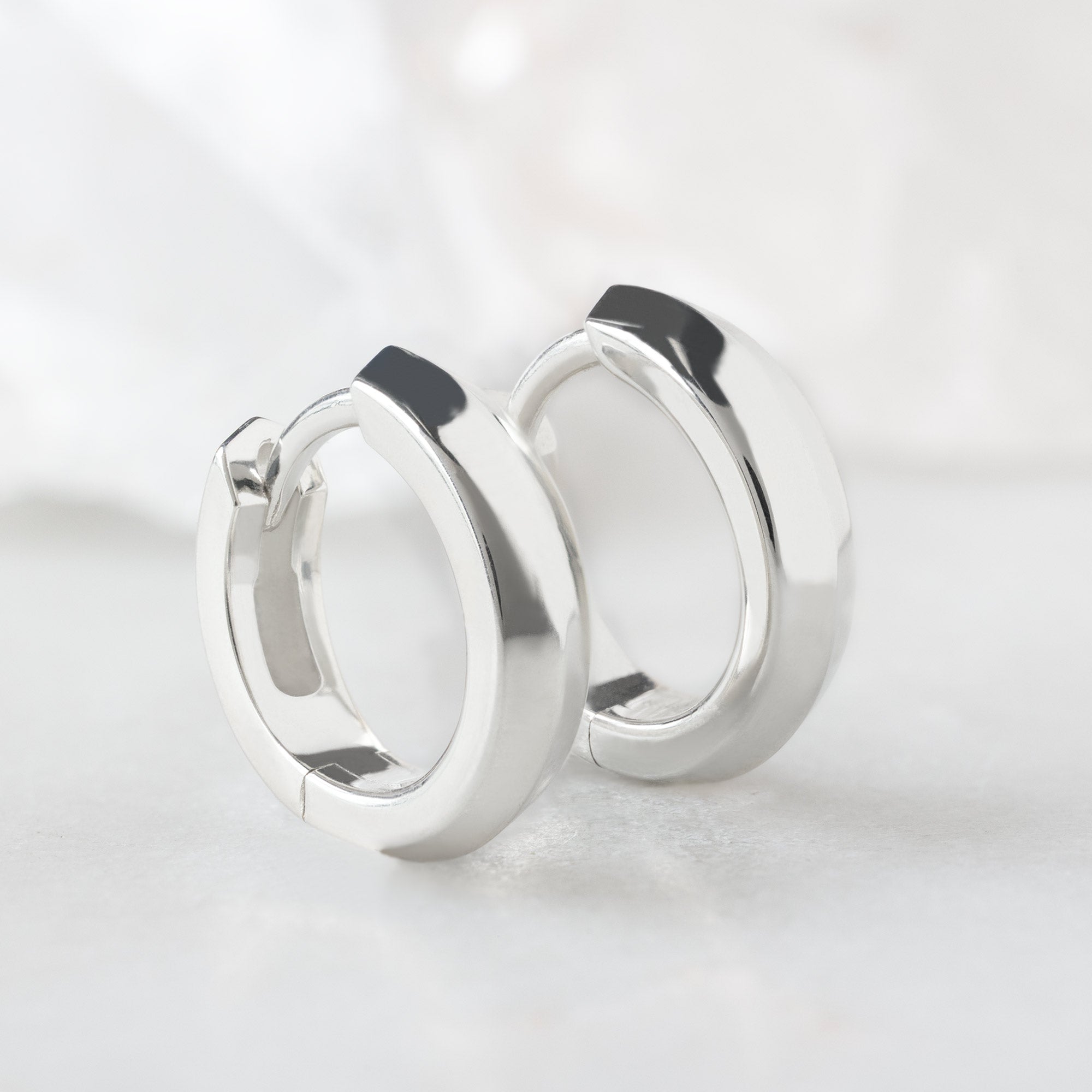 Alexis Russell  Earrings Knife Edge Hoop Earrings | Sterling Silver