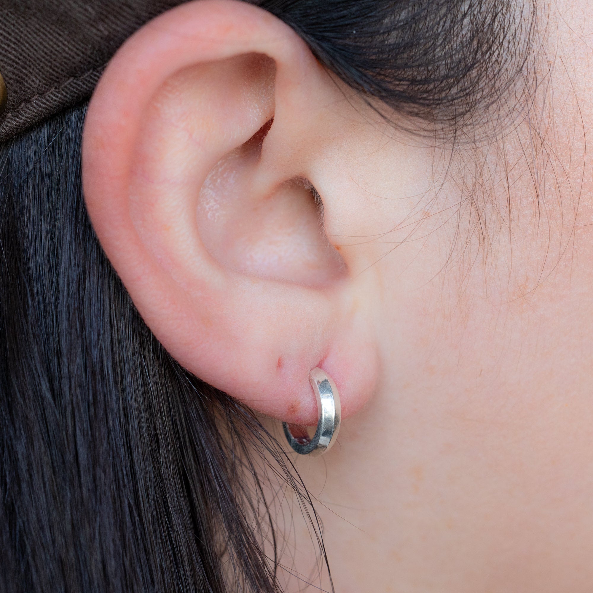 Alexis Russell  Earrings Knife Edge Hoop Earrings | Sterling Silver