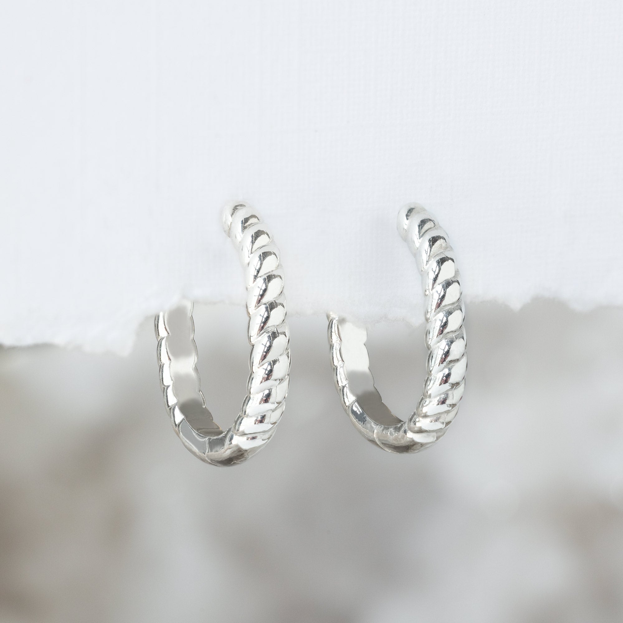 Alexis Russell  Earrings Rope Hoop Earrings | Sterling Silver