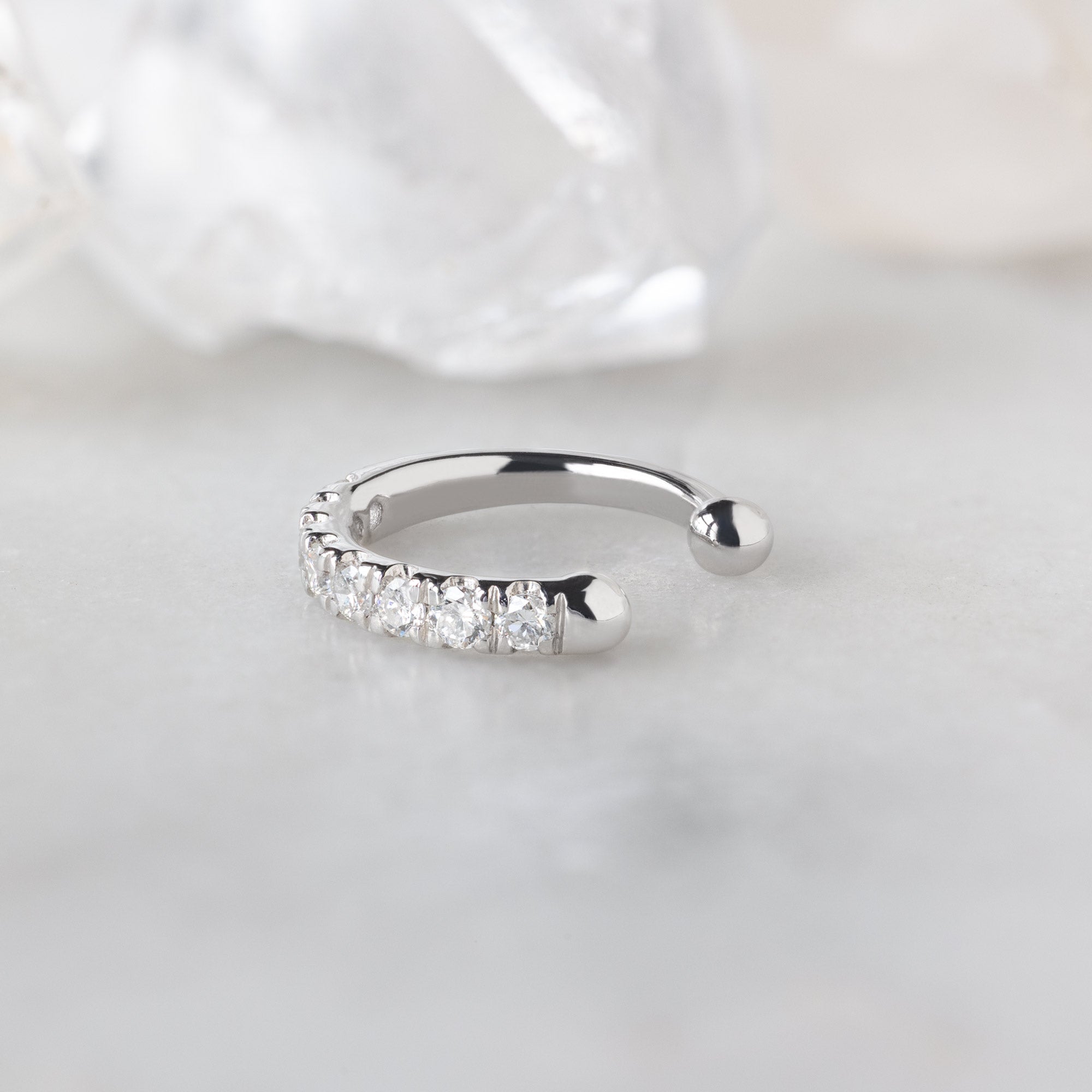Alexis Russell  Earrings Classic Diamond Ear Cuff | Sterling Silver