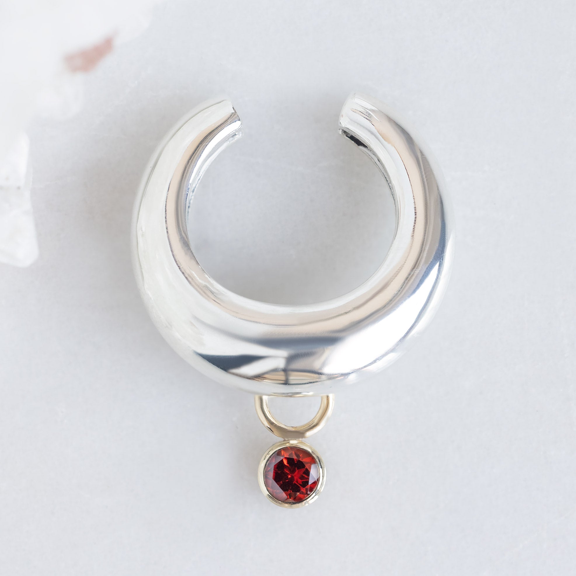Alexis Russell  Earrings Chunky Birthstone Ear Cuff | Sterling Silver