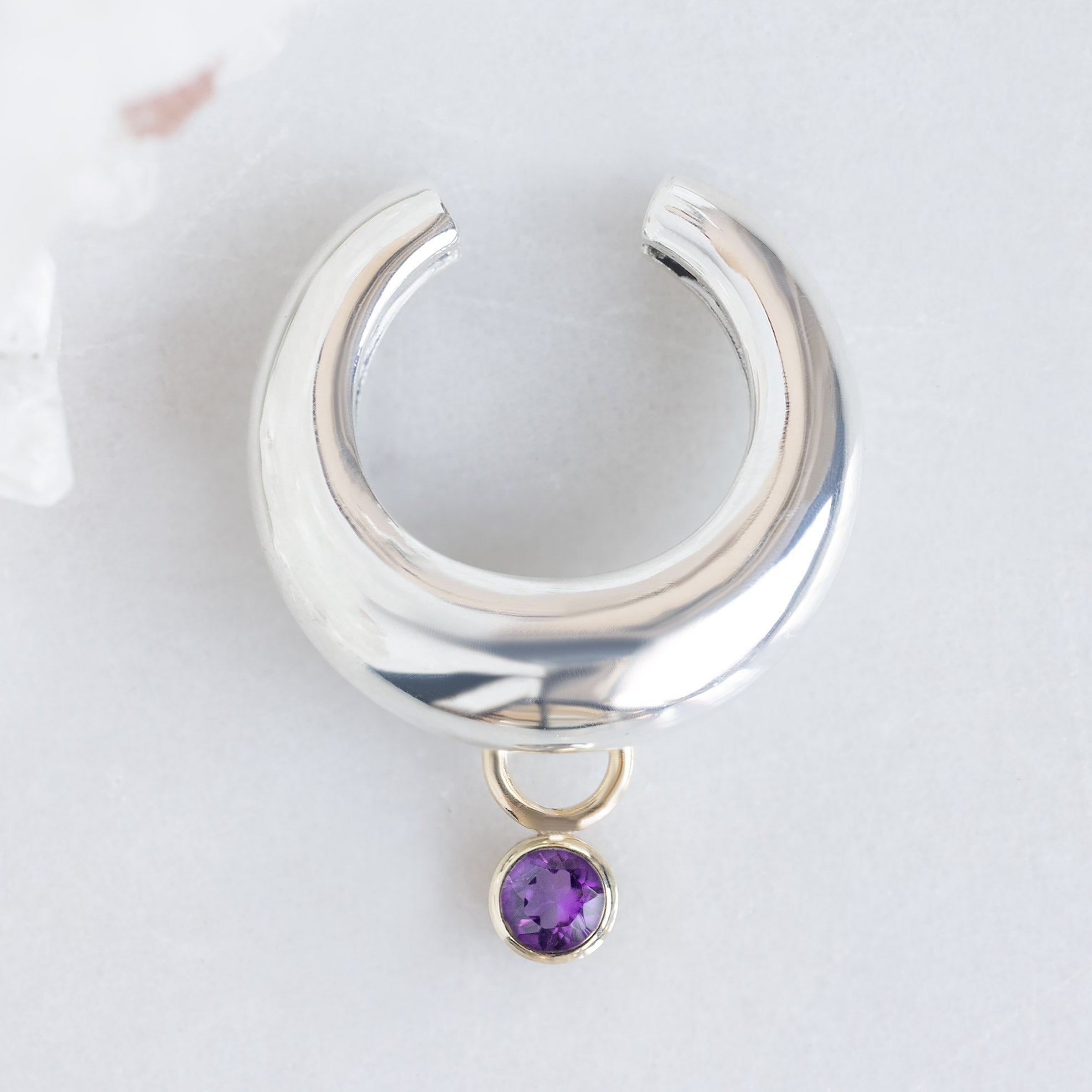 Alexis Russell  Earrings Chunky Birthstone Ear Cuff | Sterling Silver