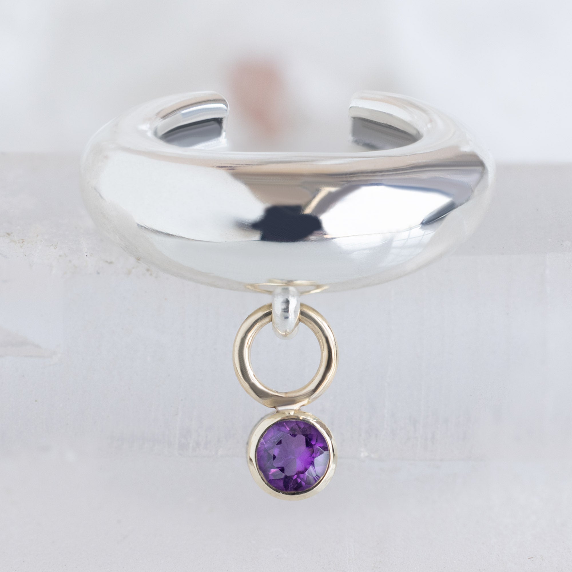 Alexis Russell  Earrings Chunky Birthstone Ear Cuff | Sterling Silver