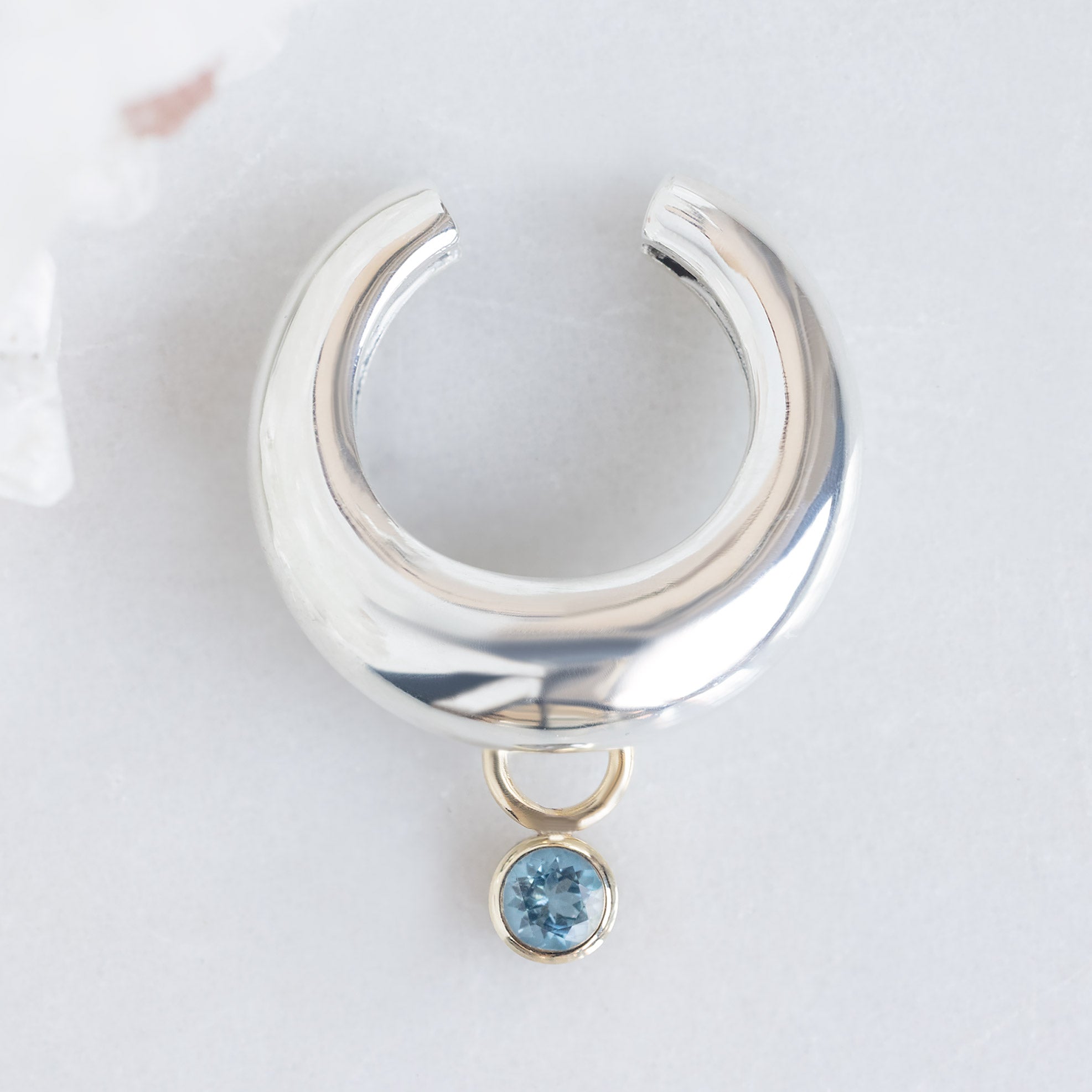 Alexis Russell  Earrings Chunky Birthstone Ear Cuff | Sterling Silver