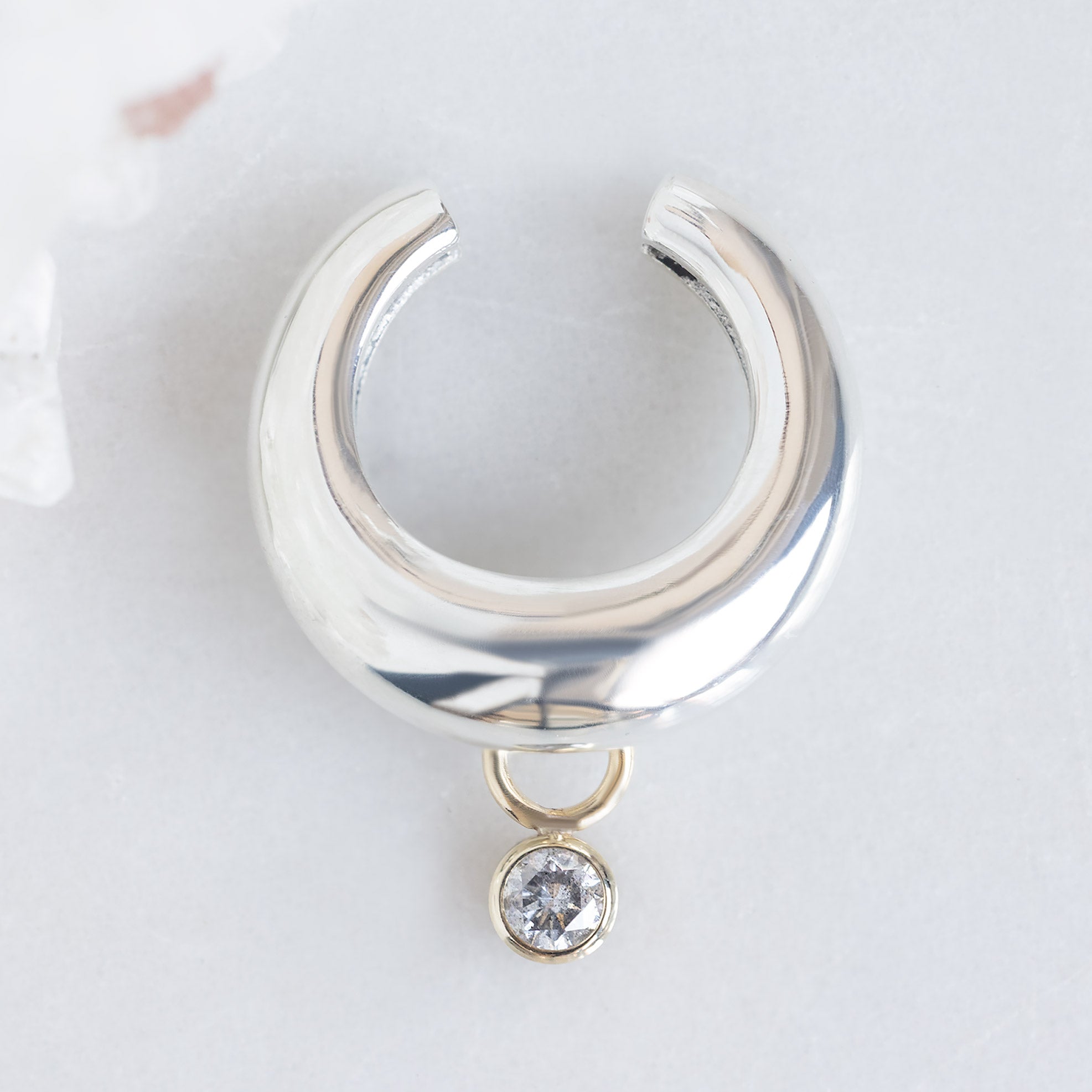 Alexis Russell  Earrings Chunky Birthstone Ear Cuff | Sterling Silver