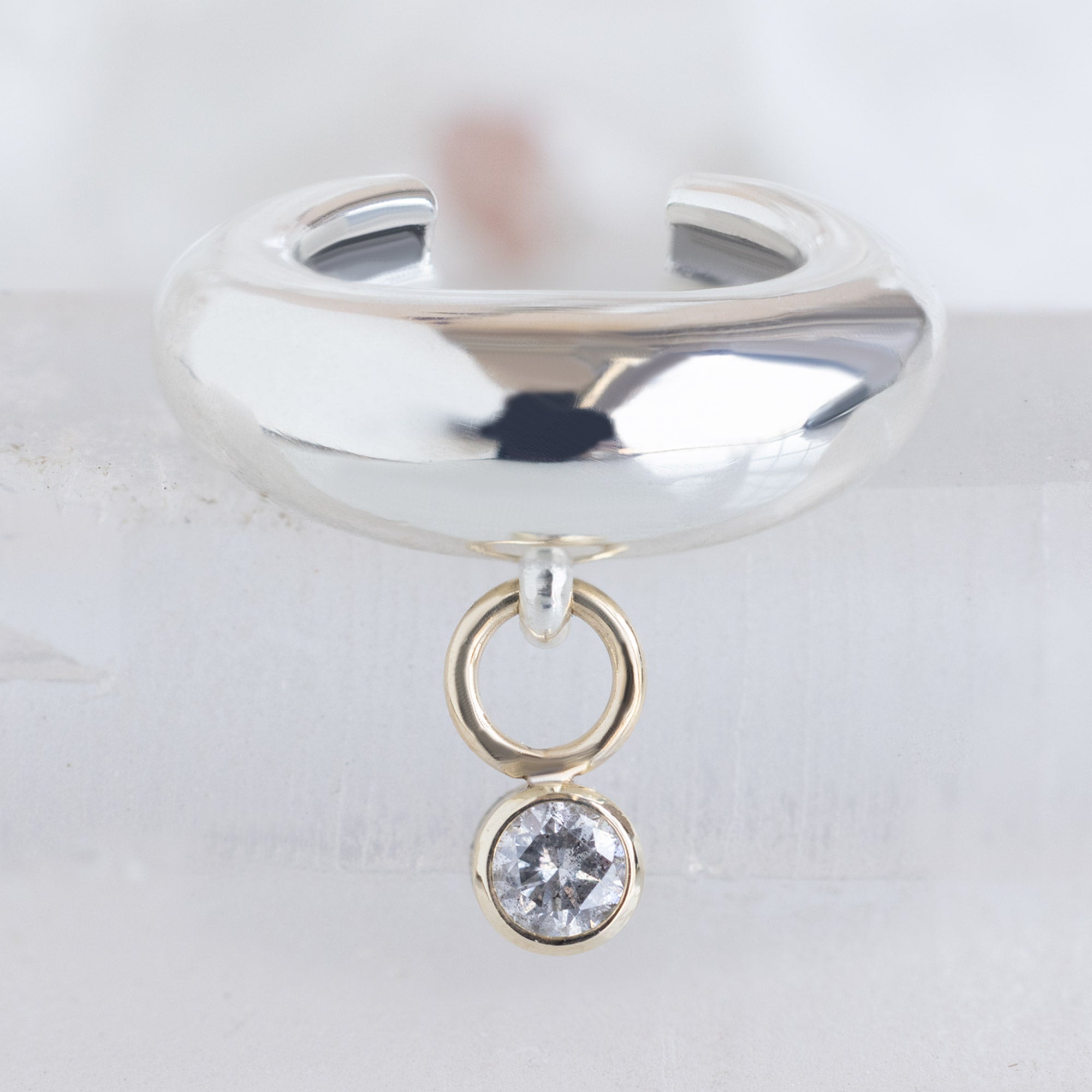 Alexis Russell  Earrings Chunky Birthstone Ear Cuff | Sterling Silver