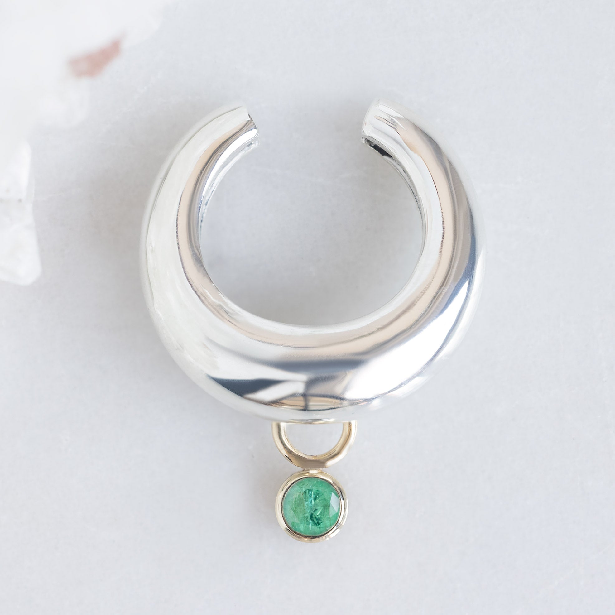 Alexis Russell  Earrings Chunky Birthstone Ear Cuff | Sterling Silver