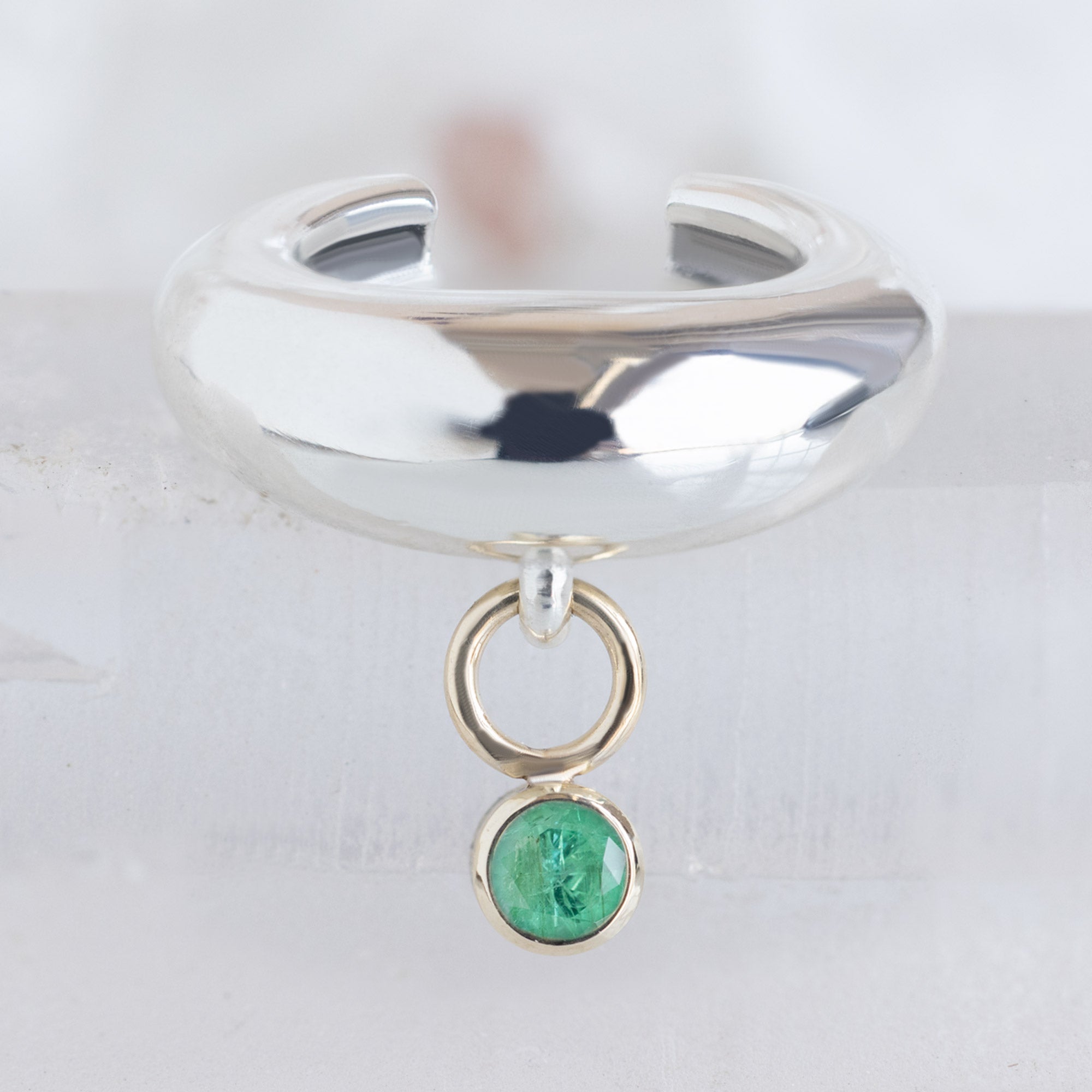 Alexis Russell  Earrings Chunky Birthstone Ear Cuff | Sterling Silver