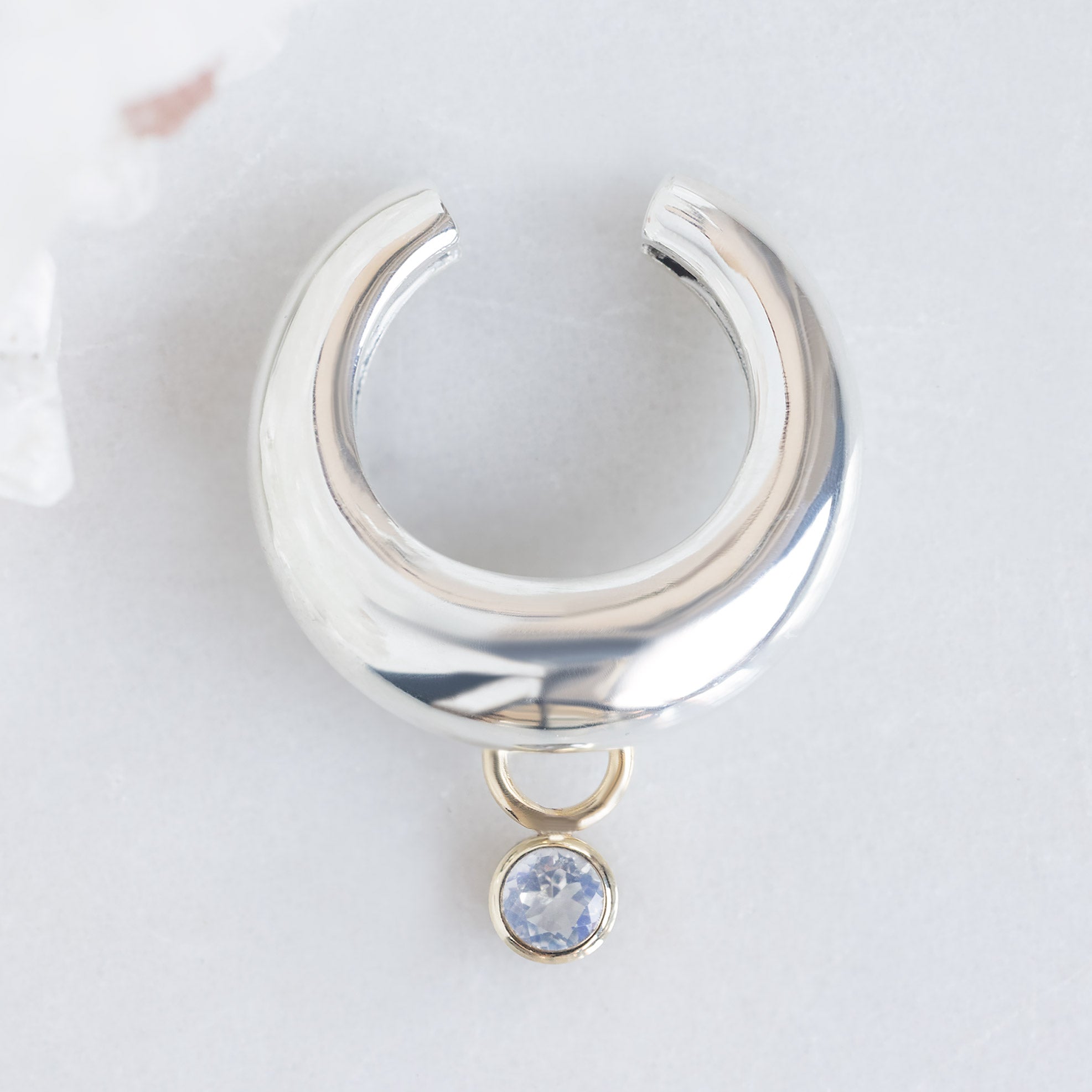 Alexis Russell  Earrings Chunky Birthstone Ear Cuff | Sterling Silver