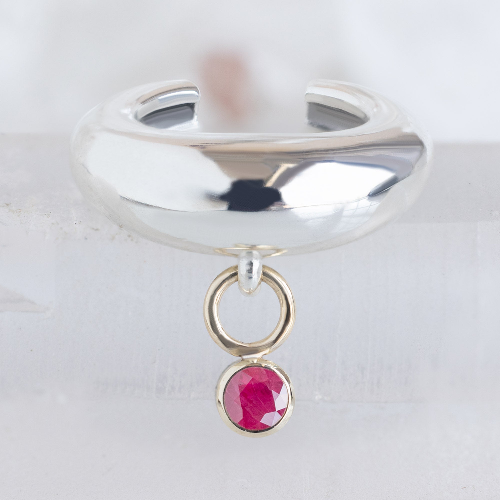 Alexis Russell  Earrings Chunky Birthstone Ear Cuff | Sterling Silver