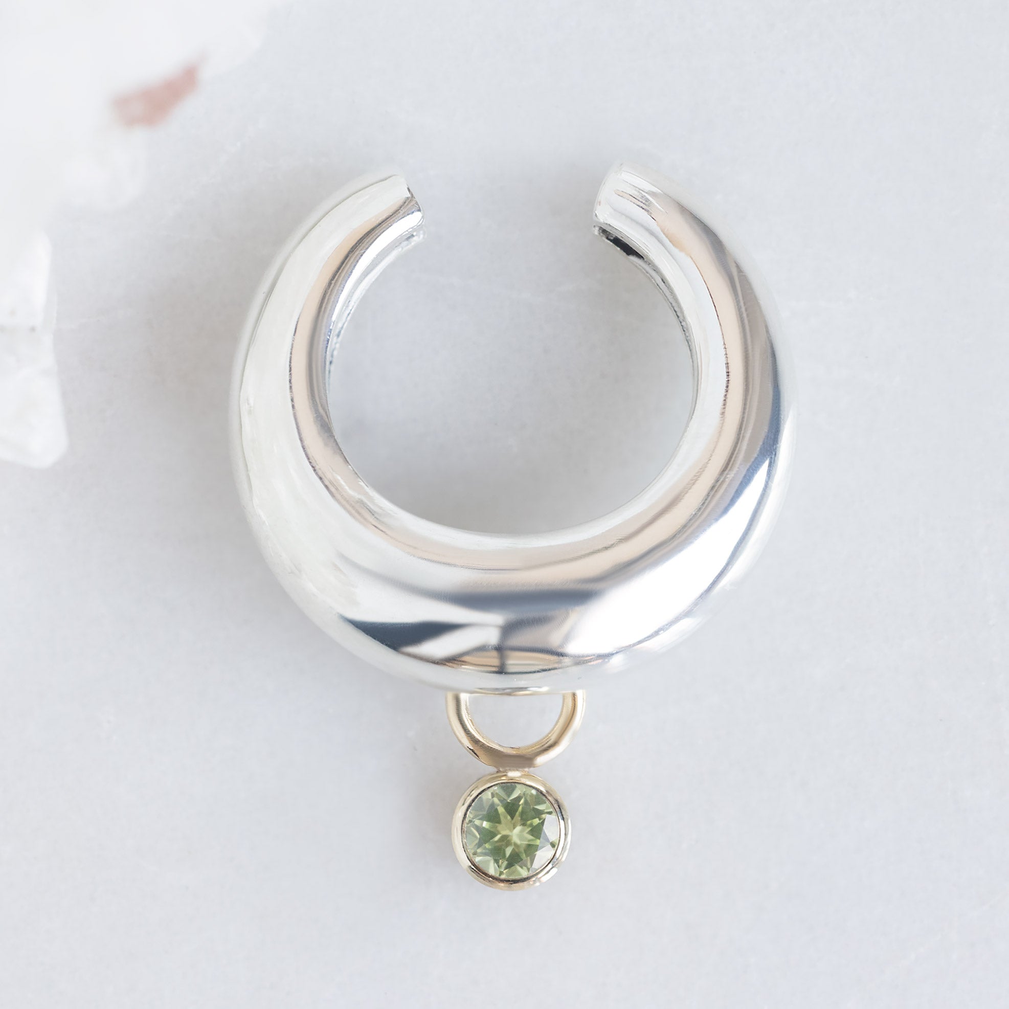 Alexis Russell  Earrings Chunky Birthstone Ear Cuff | Sterling Silver
