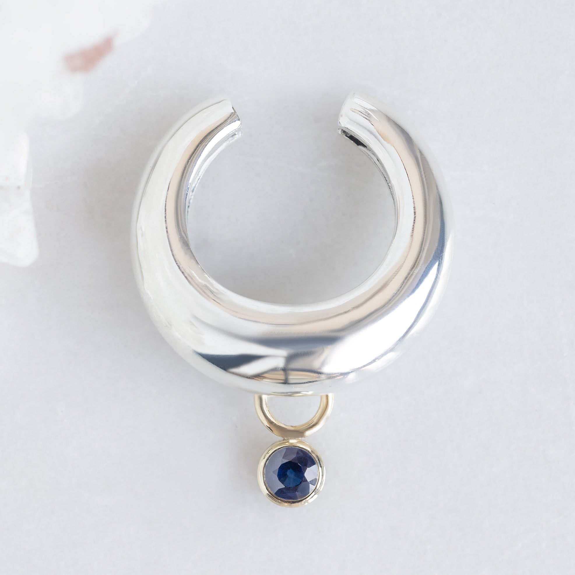 Alexis Russell  Earrings Chunky Birthstone Ear Cuff | Sterling Silver