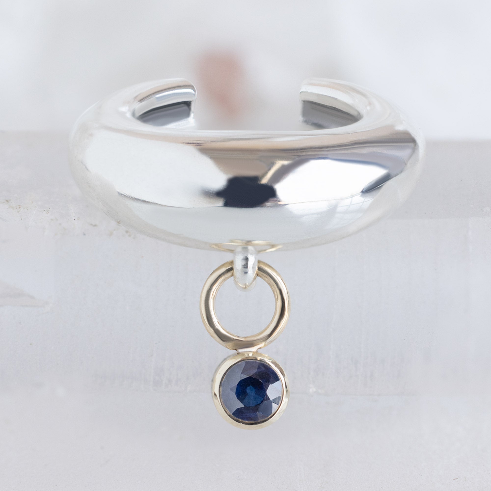 Alexis Russell  Earrings Chunky Birthstone Ear Cuff | Sterling Silver