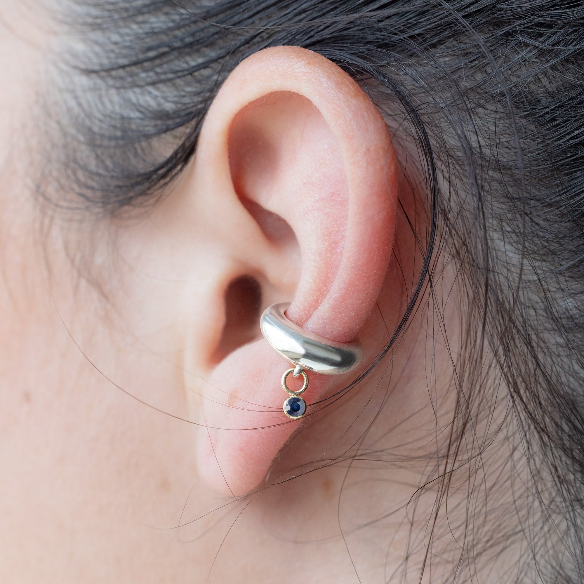 Alexis Russell  Earrings Chunky Birthstone Ear Cuff | Sterling Silver