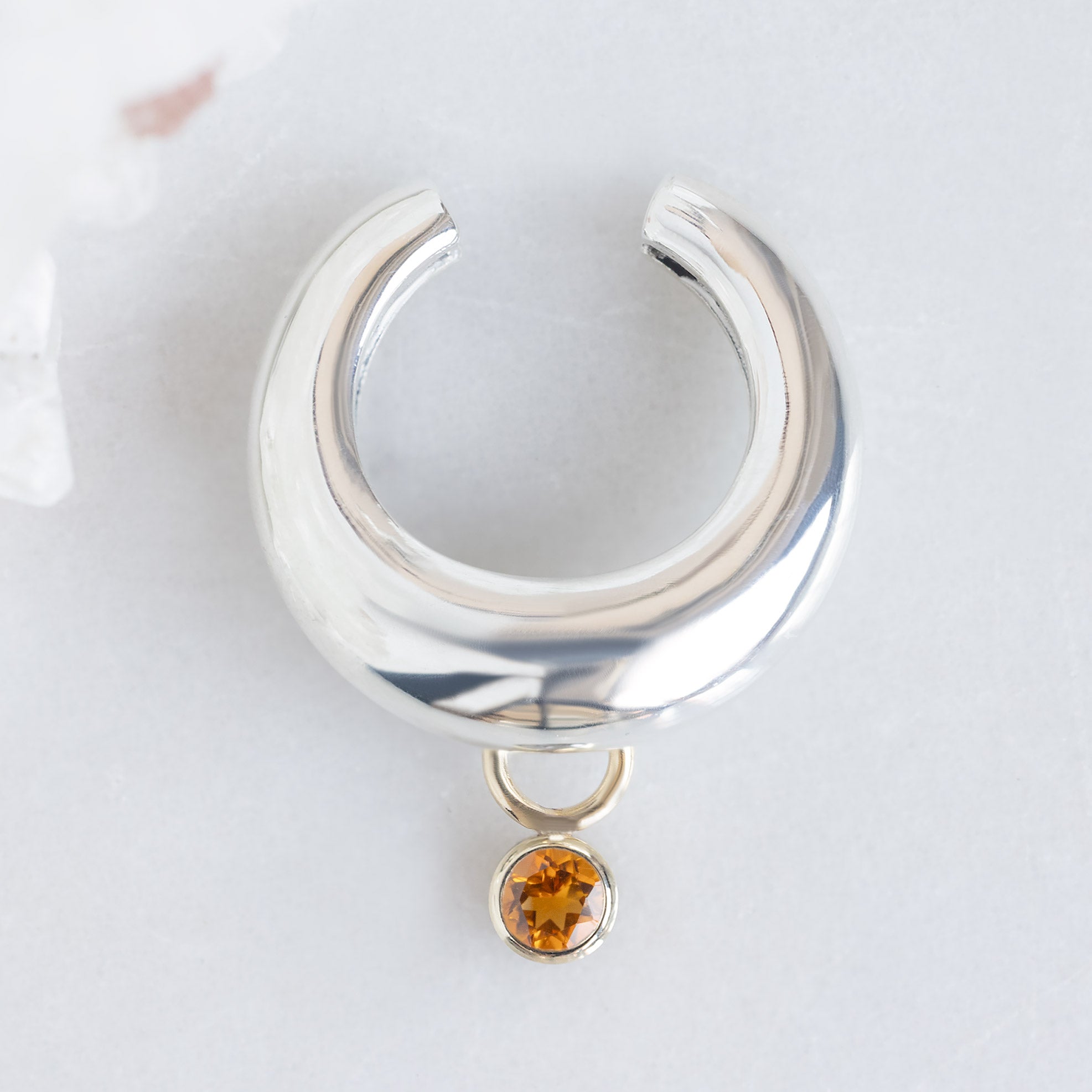 Alexis Russell  Earrings Chunky Birthstone Ear Cuff | Sterling Silver