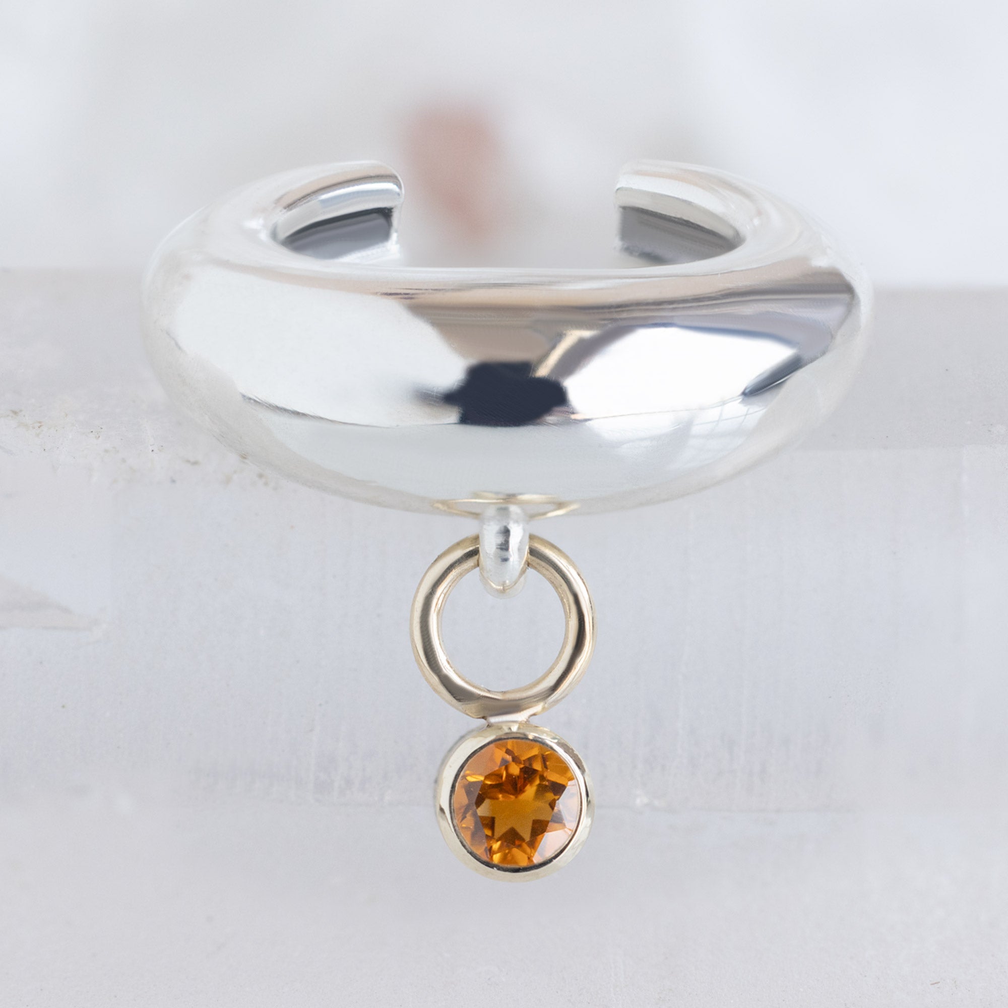 Alexis Russell  Earrings Chunky Birthstone Ear Cuff | Sterling Silver