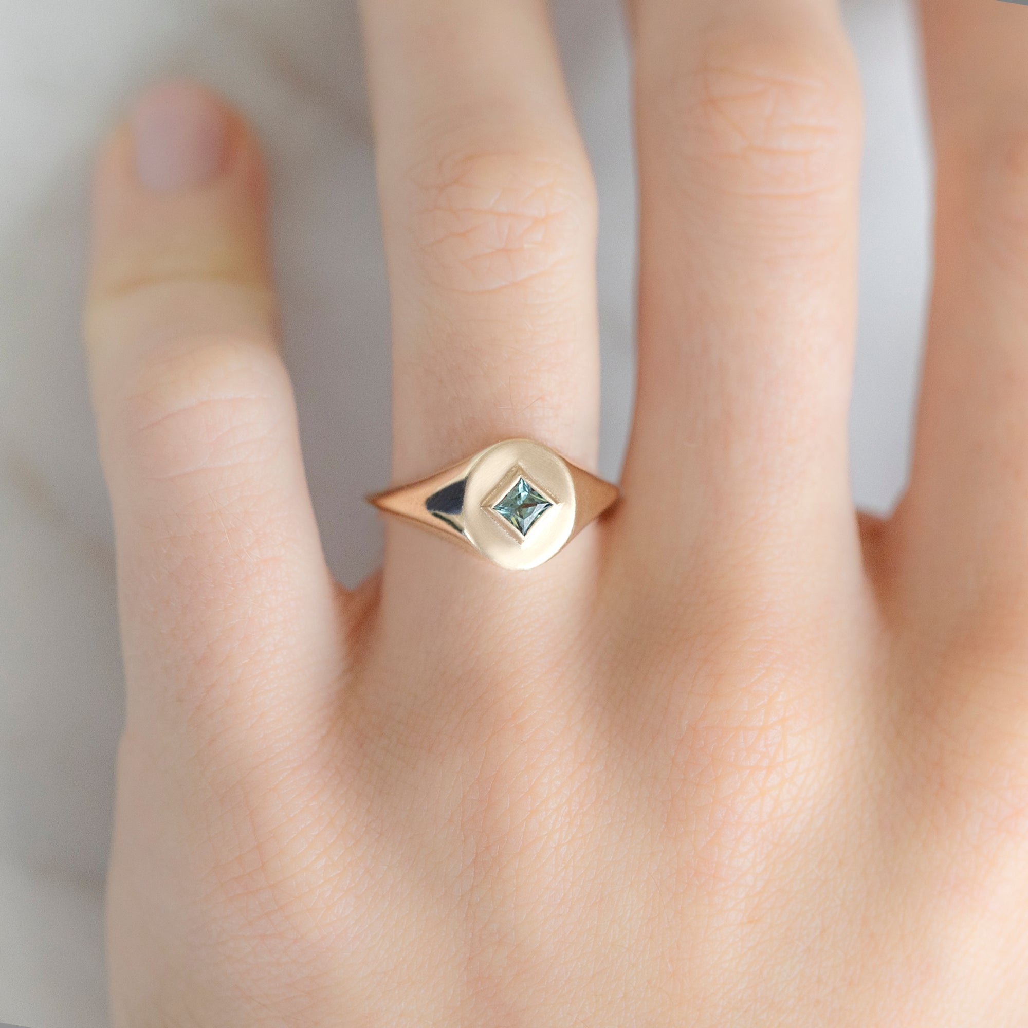 The Signet Ring | 0.40ct Kite Montana Sapphire in 10K Yellow Gold