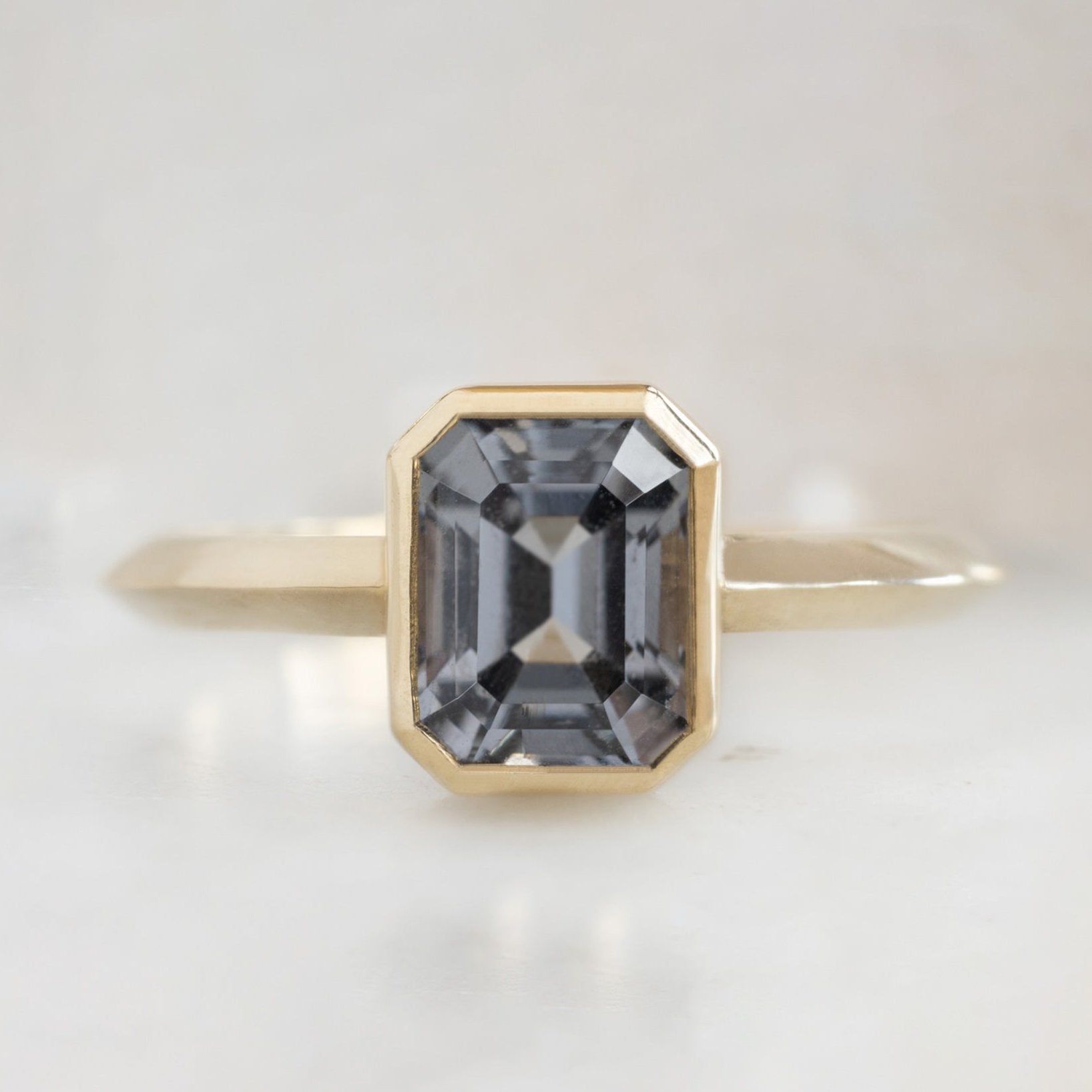 The Hazel Ring | 1.72ct Emerald Cut Spinel in 14K Yellow Gold