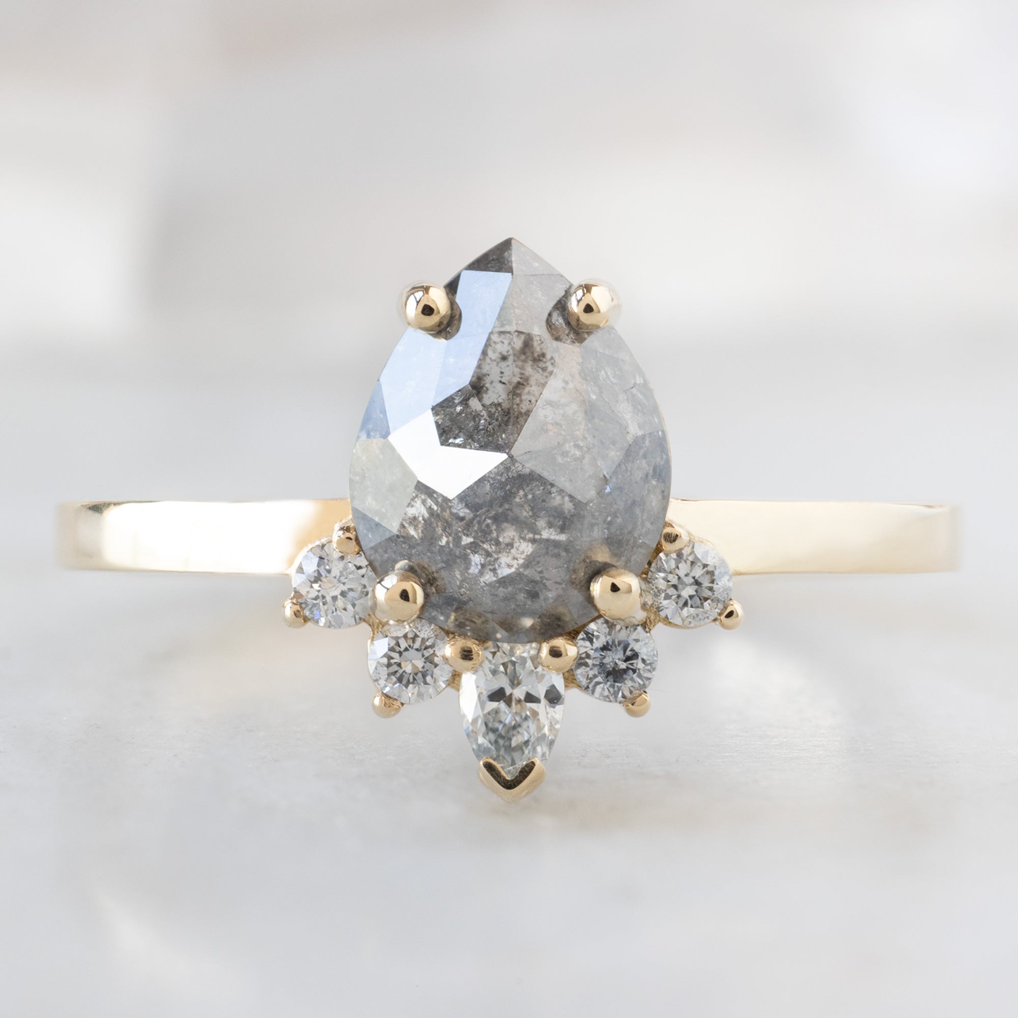 The Aster Ring | Build Your Own Pear Salt and Pepper Diamond Engagement Ring