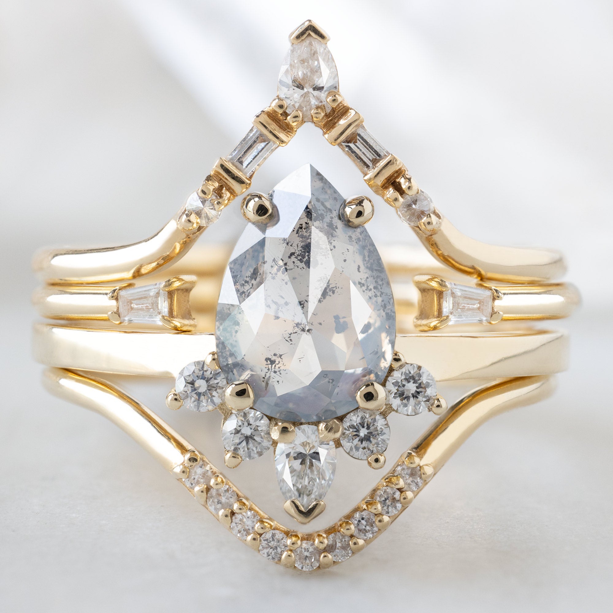 Alexis Russell  Engagement Rings The Aster Ring | Build Your Own Pear Salt and Pepper Diamond Engagement Ring