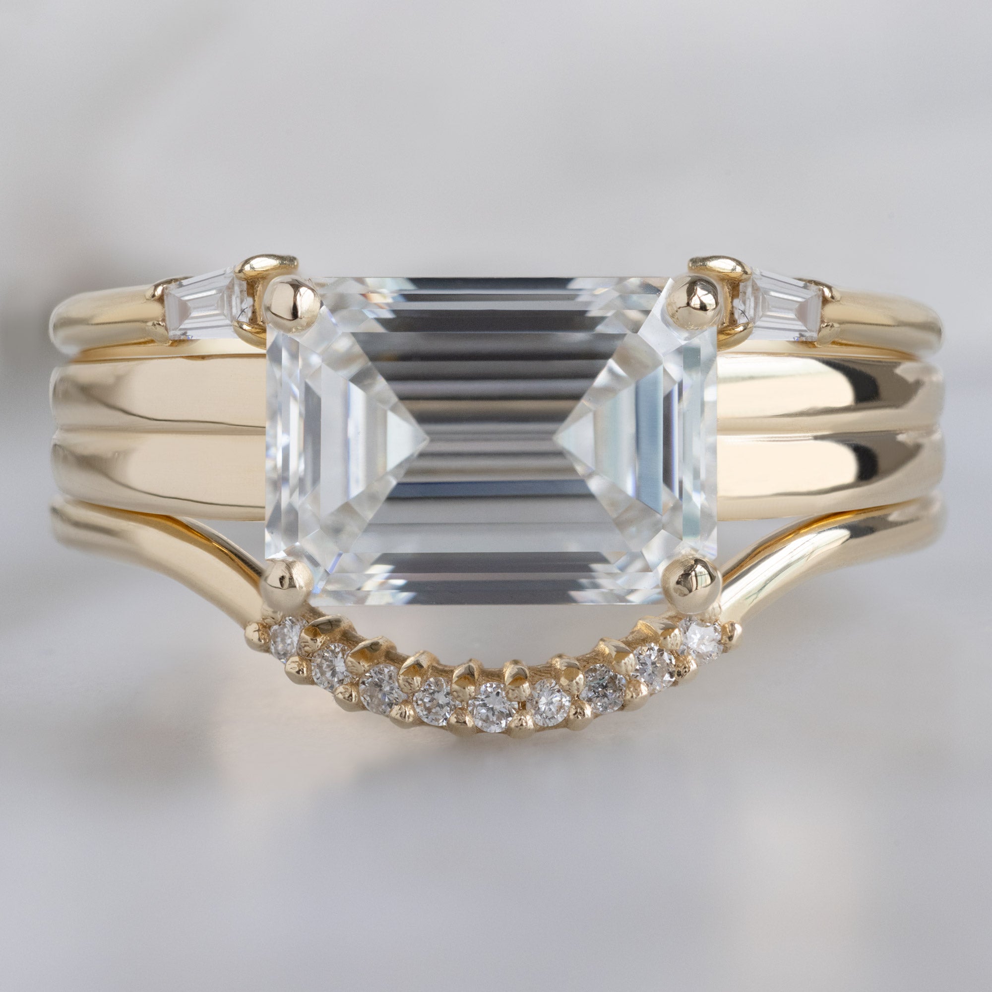 buy:open-cuff-baguette-white-diamond-stacking-band-14k-or-18k-yellow-gold,the-stratum-ring-1-96ct-emerald-cut-lab-grown-white-diamond-in-14k-yellow-gold,white-diamond-pave-arc-stacking-band-14k-or-18k-yellow-gold