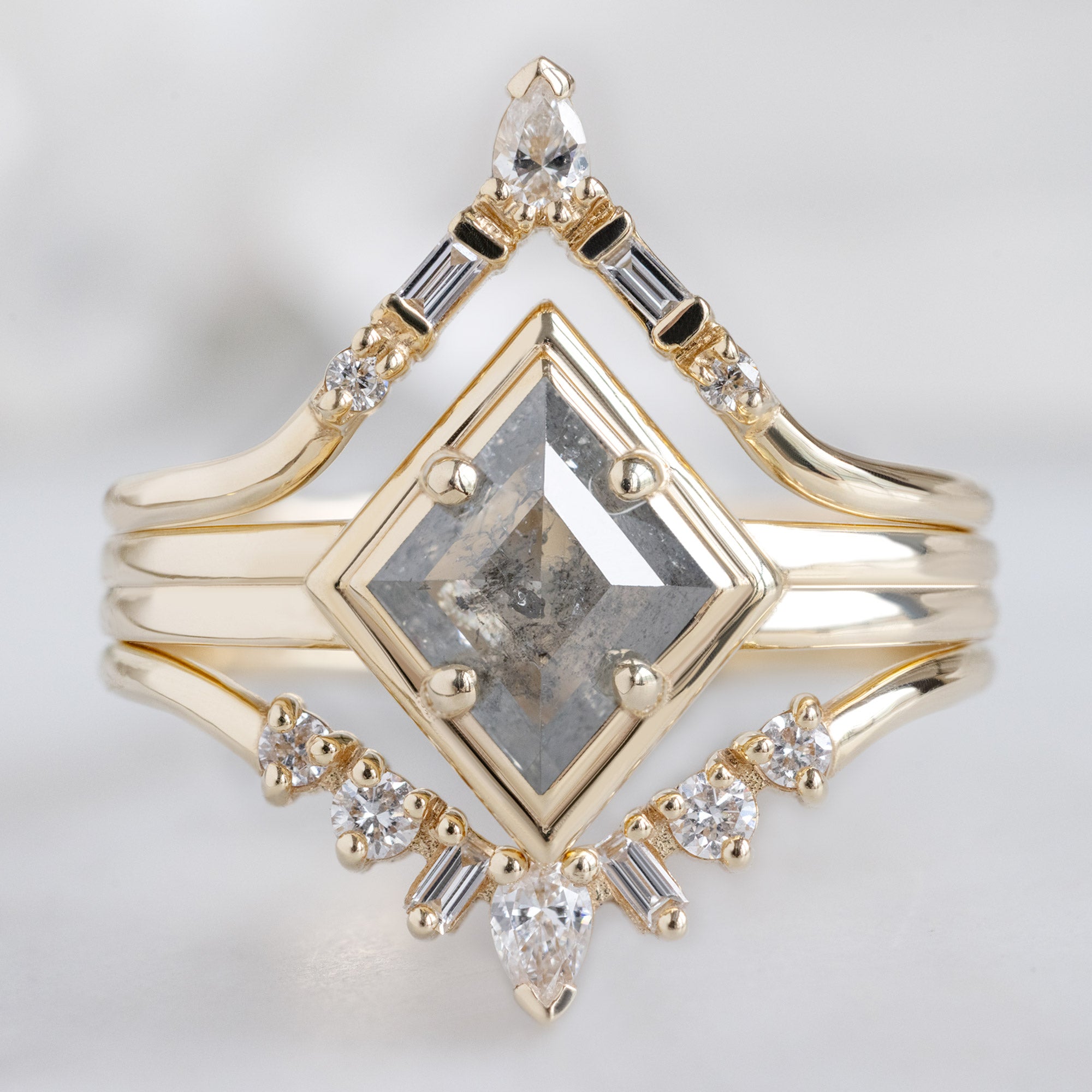 buy:white-diamond-tiara-stacking-band-14k-or-18k-yellow-gold,the-stratum-ring-65ct-kite-salt-and-pepper-diamond-in-14k-yellow-gold,geometric-white-diamond-sunburst-stacking-band-14k-or-18k-yellow-gold