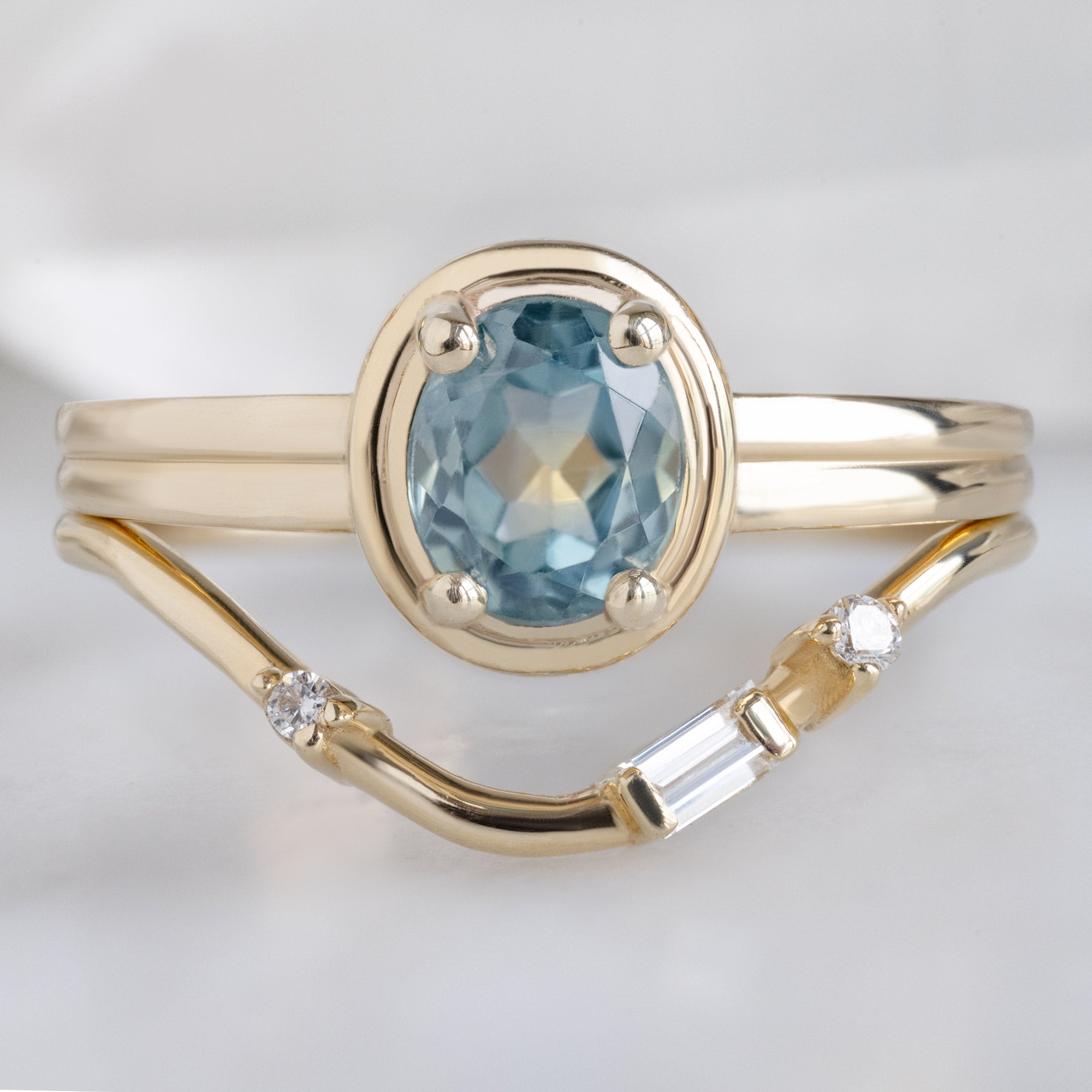 Alexis Russell  Engagement Rings The Stratum Ring | .72ct Oval Montana Sapphire in 14K Yellow Gold