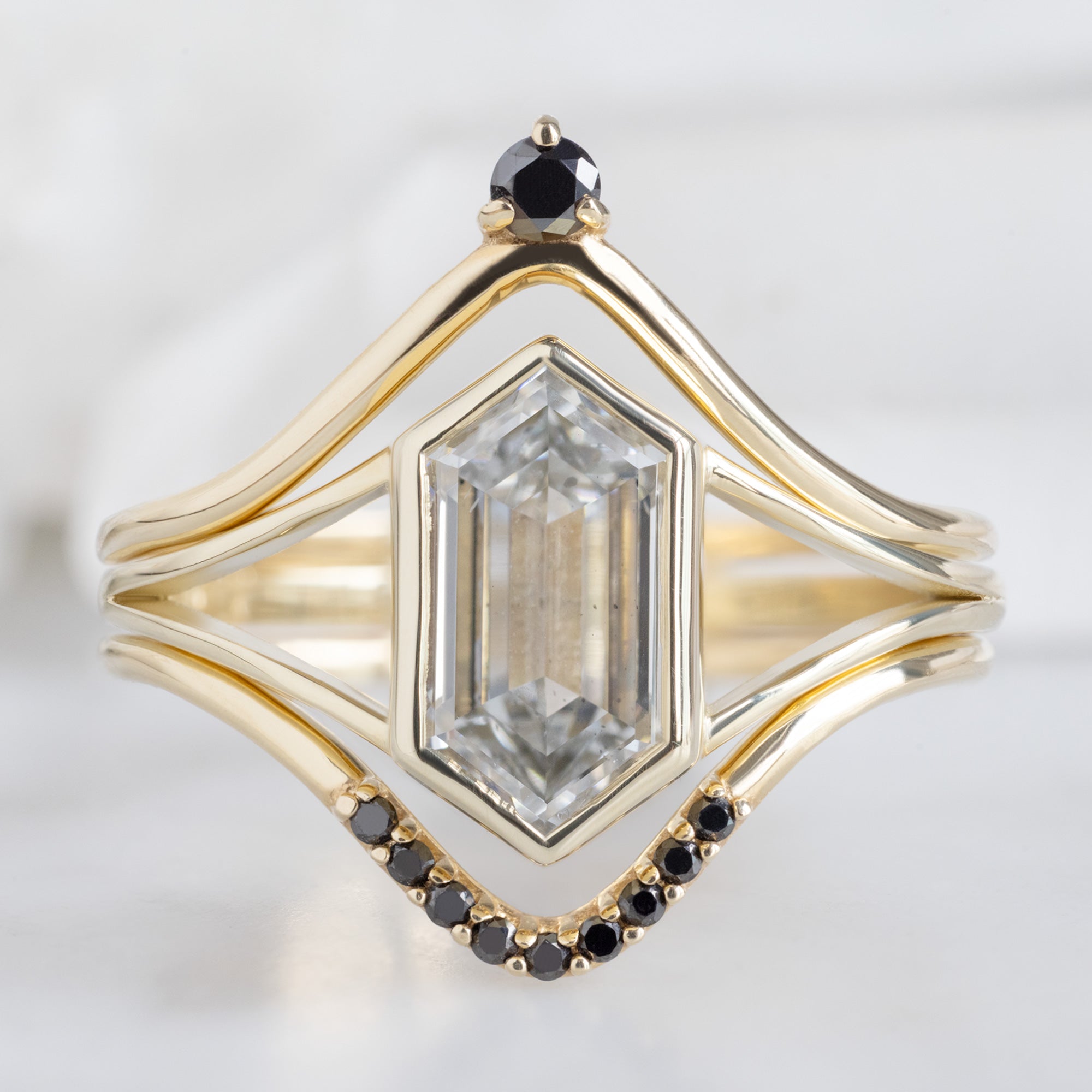 Alexis Russell  Engagement Rings The Magnolia Ring | 1.71ct Lab Grown Hexagon White Diamond in 14K Yellow Gold