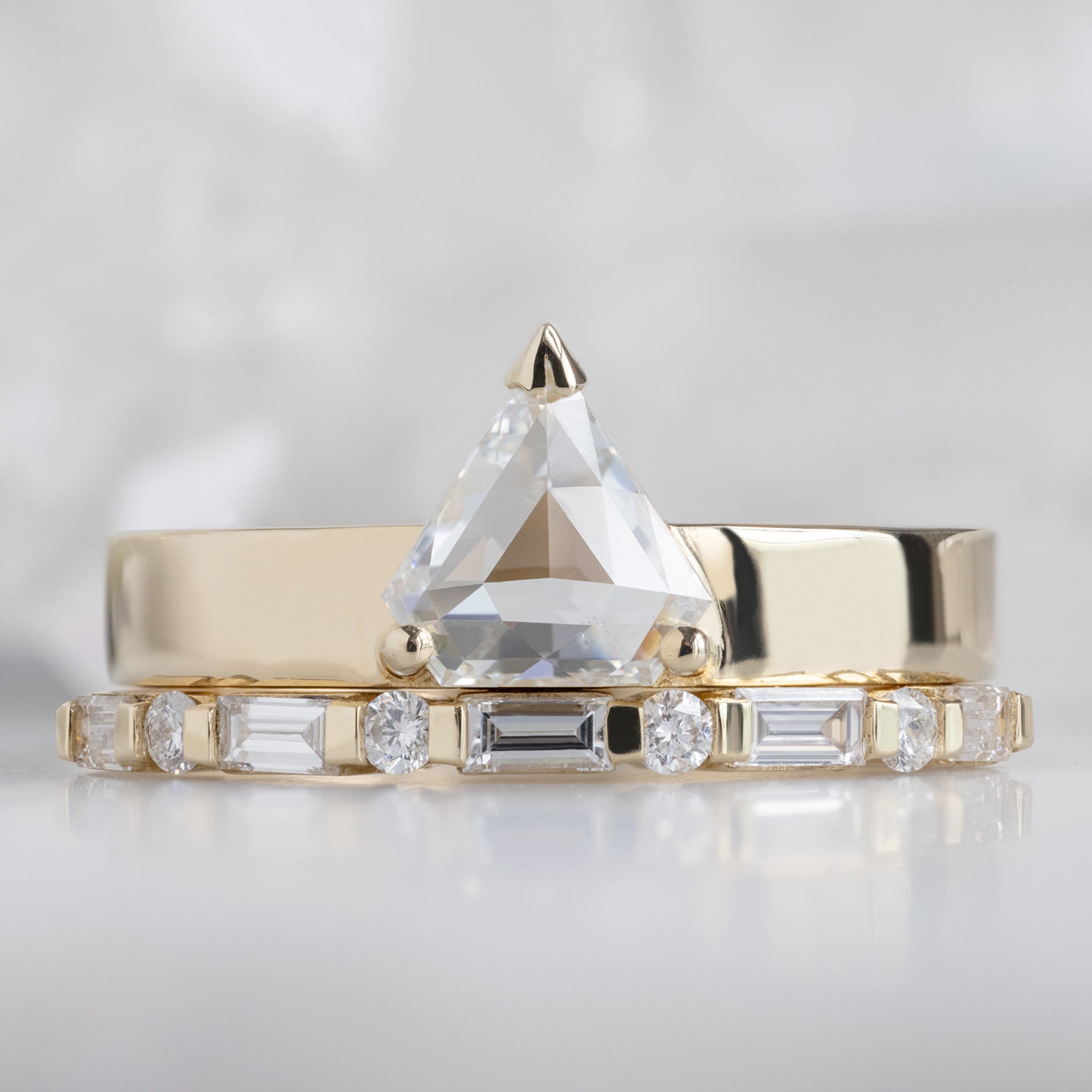 Alexis Russell  Engagement Rings The Cigar Ring | .66ct Natural Shield White Diamond in 14K Yellow Gold