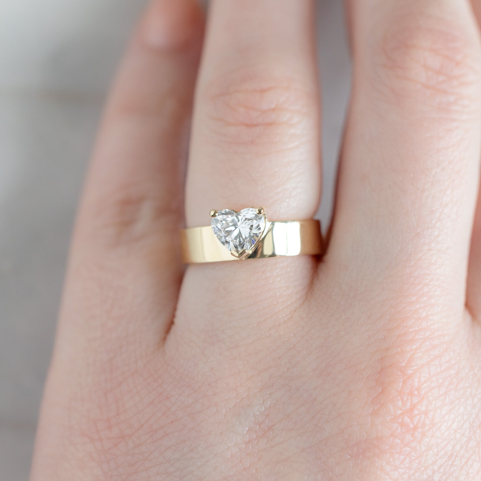 Alexis Russell  Engagement Rings The Cigar Ring | 1.03ct Lab Heart White Diamond in 14K Yellow Gold