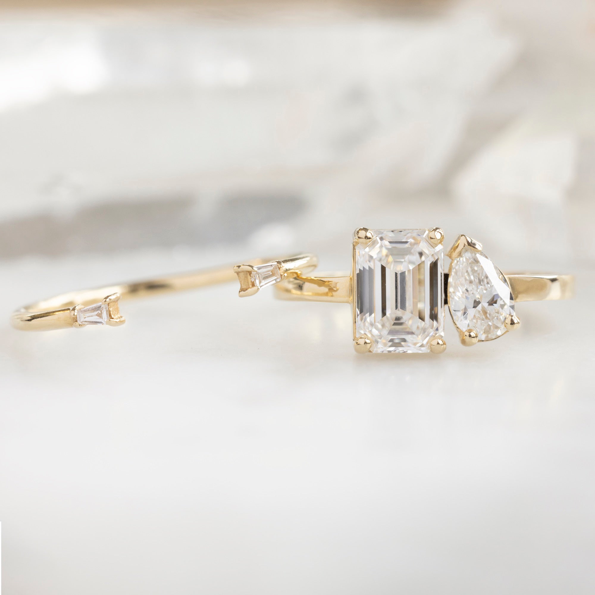 Alexis Russell  Engagement Rings The You and Me Ring | Build Your Own Emerald Cut White Diamond Engagement Ring