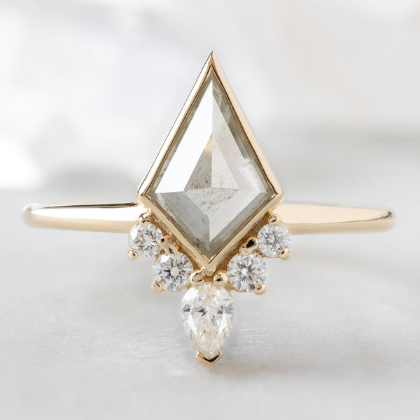 Alexis Russell  Engagement Rings The Aster Ring | with a 1.34ct Kite Icy-White Diamond in 14K Yellow Gold