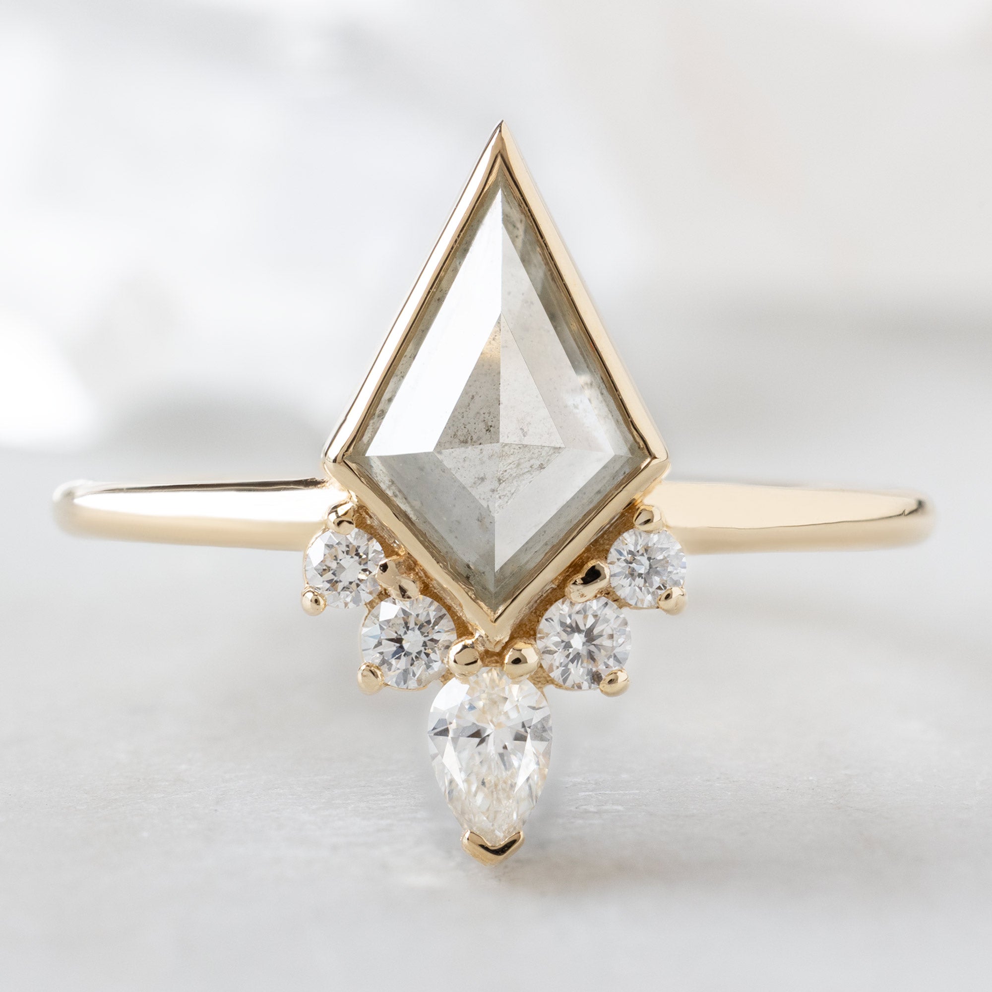 Alexis Russell  Engagement Rings The Aster Ring | with a 1.34ct Kite Icy-White Diamond in 14K Yellow Gold