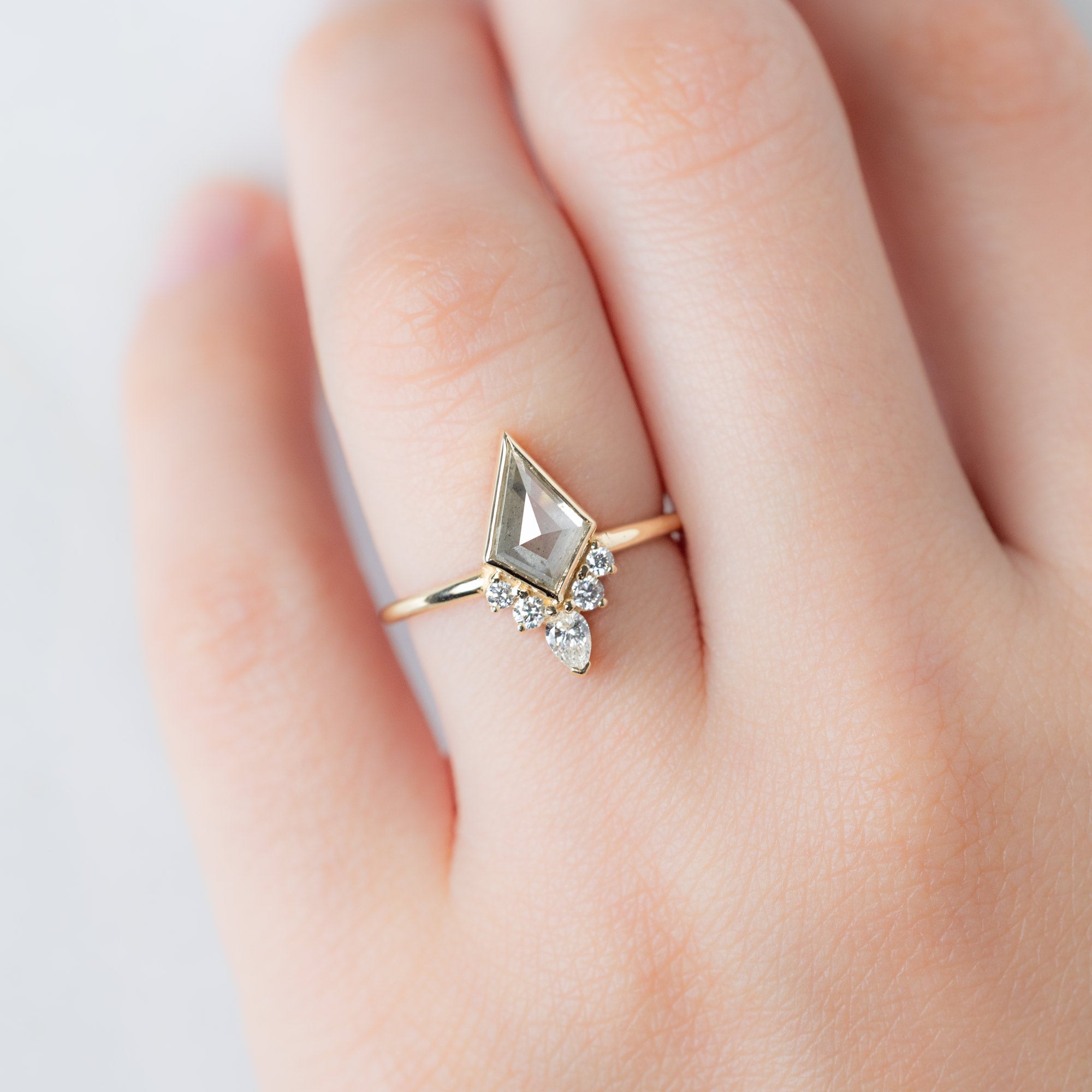 Alexis Russell  Engagement Rings The Aster Ring | with a 1.34ct Kite Icy-White Diamond in 14K Yellow Gold