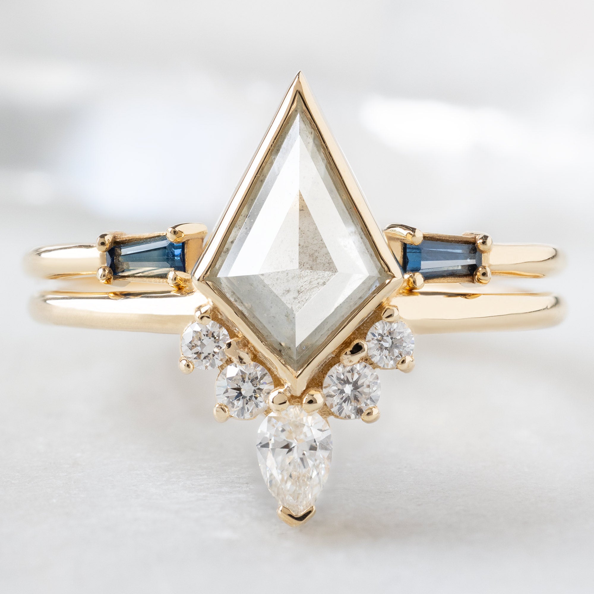 Alexis Russell  Engagement Rings The Aster Ring | with a 1.34ct Kite Icy-White Diamond in 14K Yellow Gold