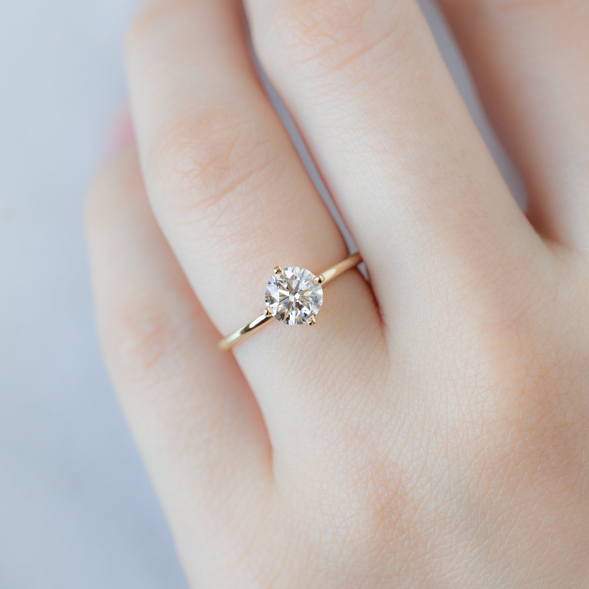 Alexis Russell  Engagement Rings The Bryn Ring | with a 1.01ct Lab Grown Round White Diamond in 14K Yellow Gold
