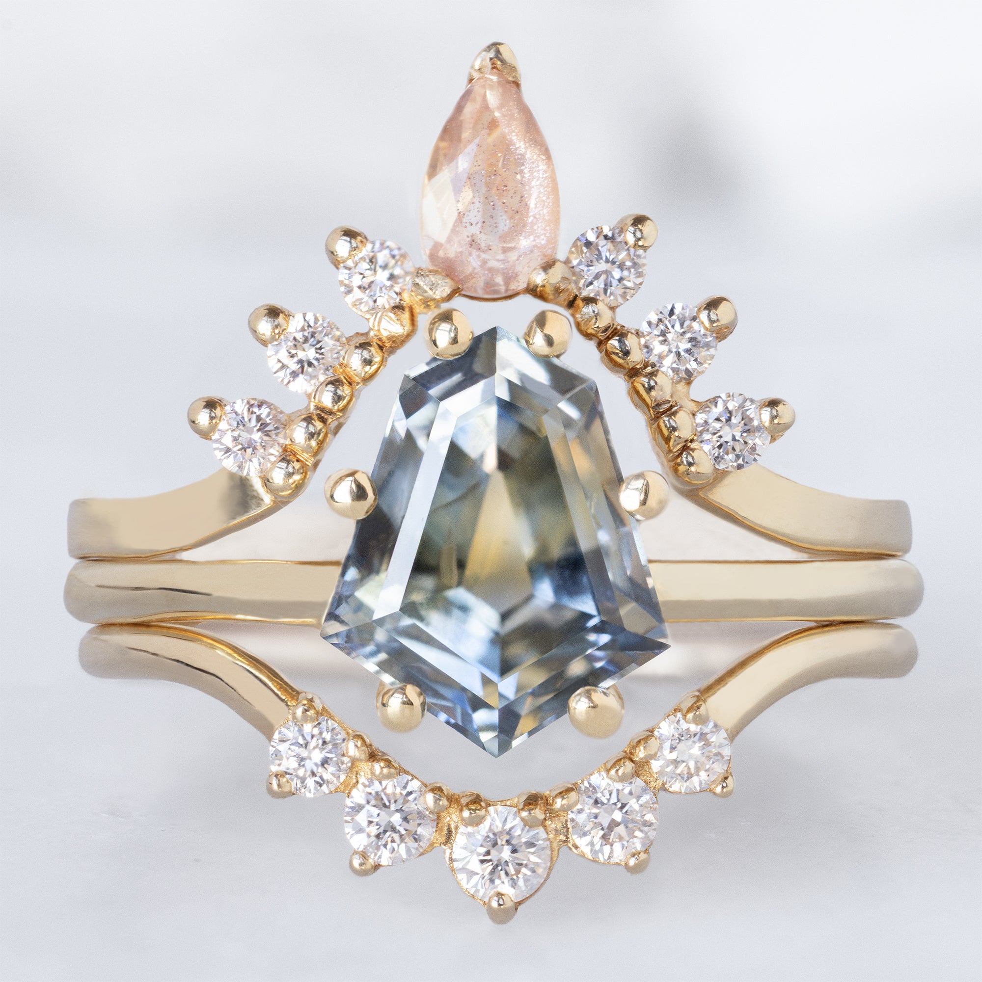 Alexis Russell  Engagement Rings The Bryn Ring | with a 2.45ct Geometric Parti Sapphire in 14K Yellow Gold
