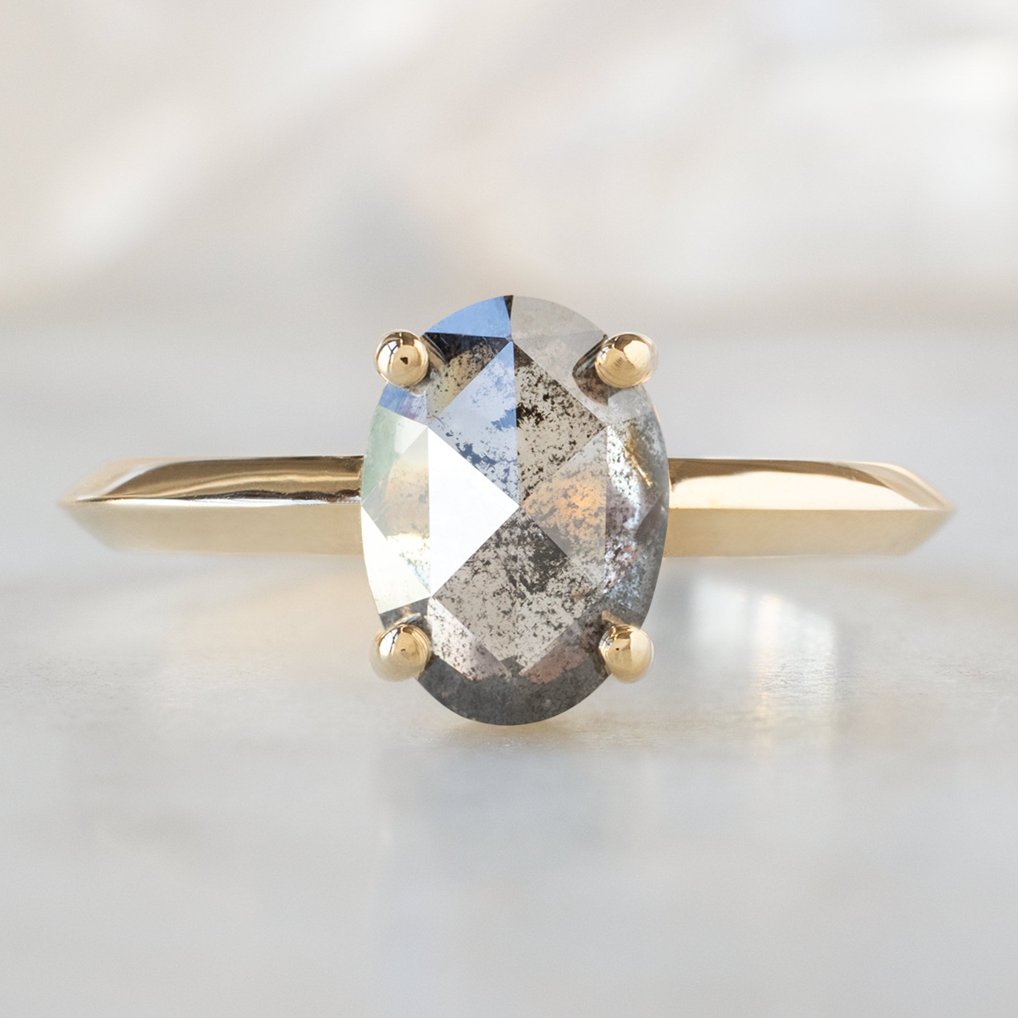 Alexis Russell  Engagement Rings The Bryn Ring | Build Your Own Oval Salt and Pepper Diamond Engagement Ring