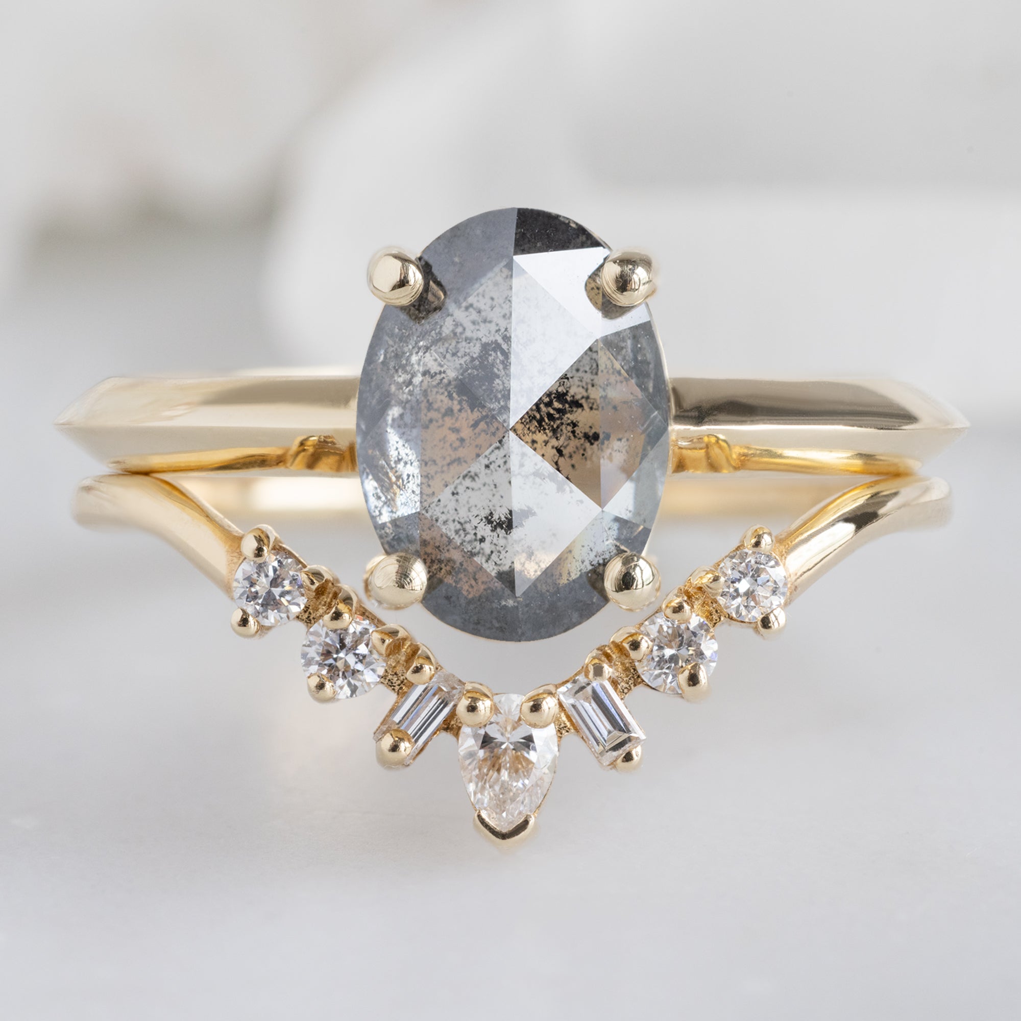 Alexis Russell  Engagement Rings The Bryn Ring | Build Your Own Oval Salt and Pepper Diamond Engagement Ring