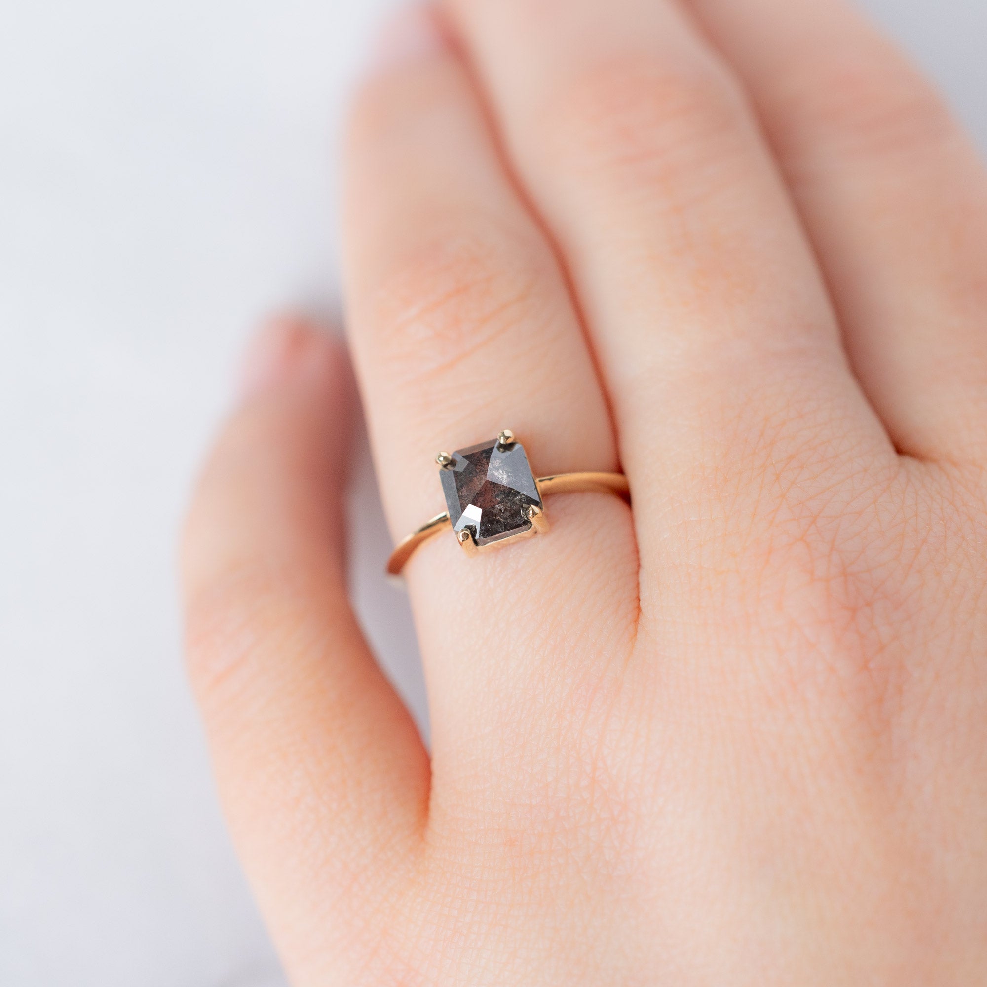 Alexis Russell  Engagement Rings The Bryn Ring | Build Your Own Emerald Cut Salt and Pepper Diamond Engagement Ring