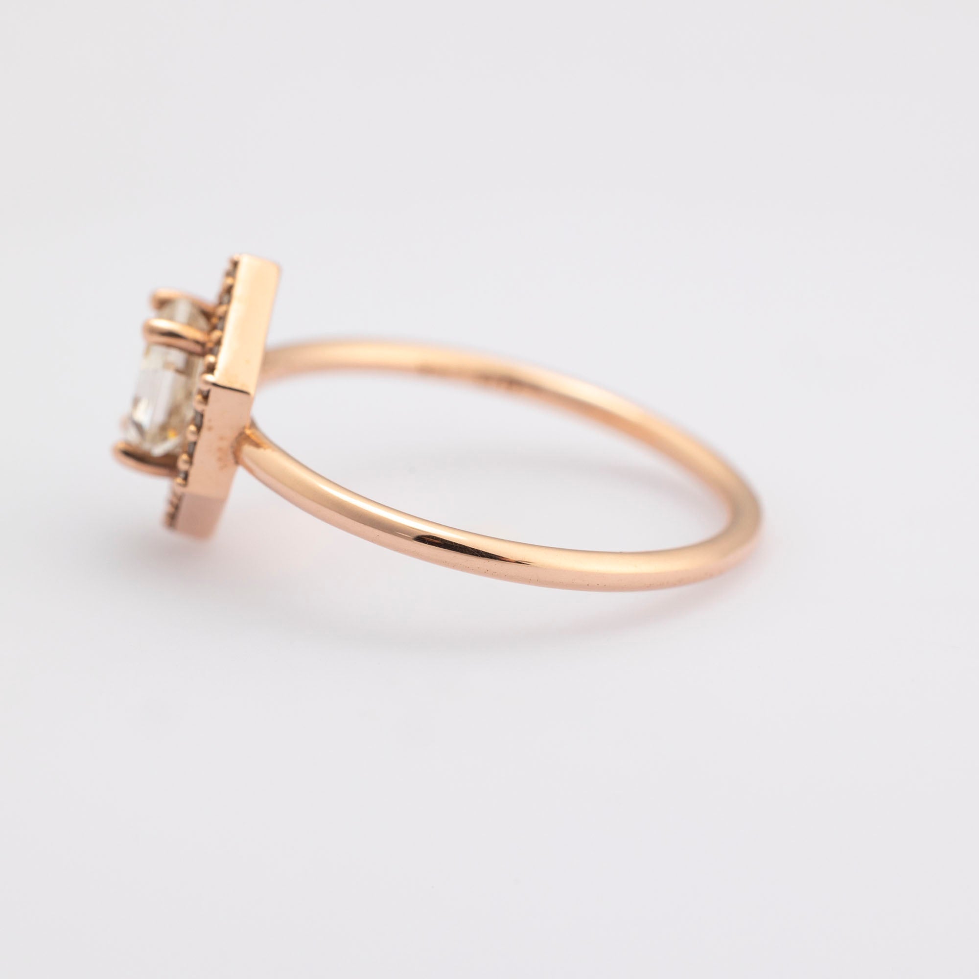 The Dahlia Ring | 0.77ct Hexagon Pink Diamond in 14K Rose Gold