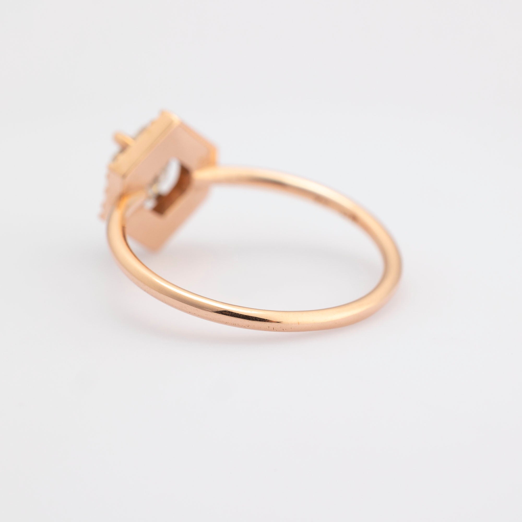 The Dahlia Ring | 0.77ct Hexagon Pink Diamond in 14K Rose Gold