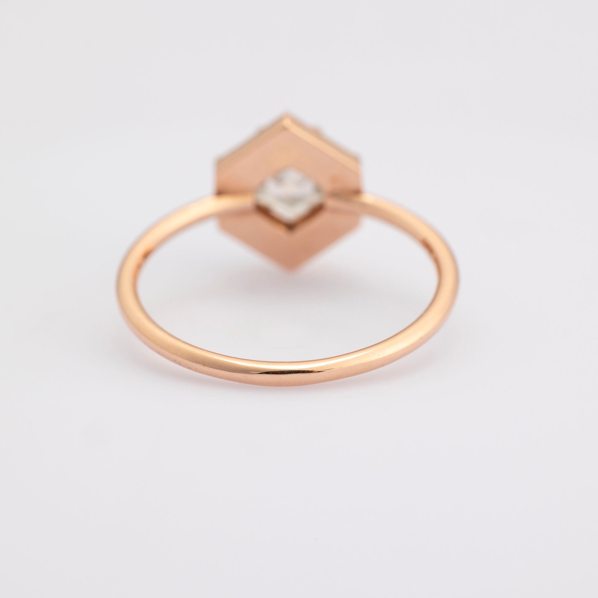 The Dahlia Ring | 0.77ct Hexagon Pink Diamond in 14K Rose Gold