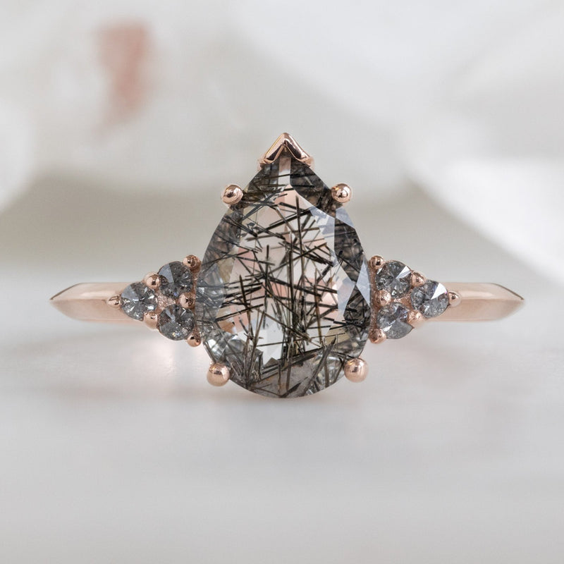 The Ivy Ring 1.44ct Pear Cut Tourmaline in Quartz in 14K Rose Gold