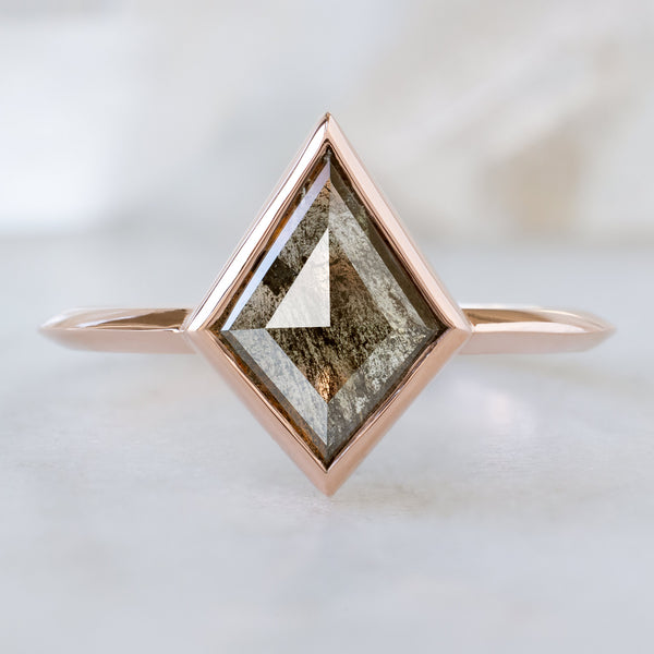 Alexis Russell  Engagement Rings The Hazel Ring | 1.19ct Kite Black Diamond in 14K Rose Gold