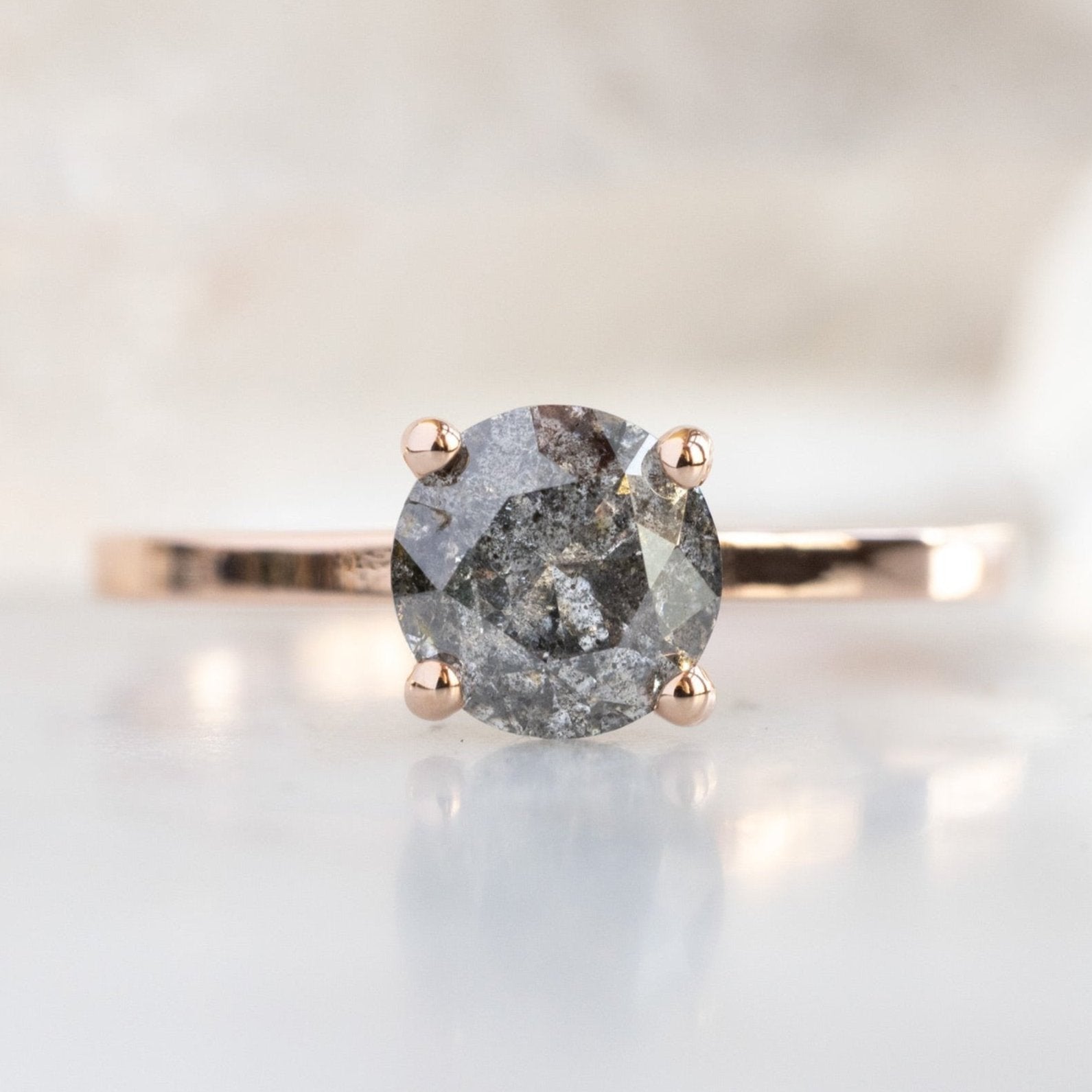The Bryn Ring | Build Your Own Round Salt and Pepper Diamond Engagement Ring