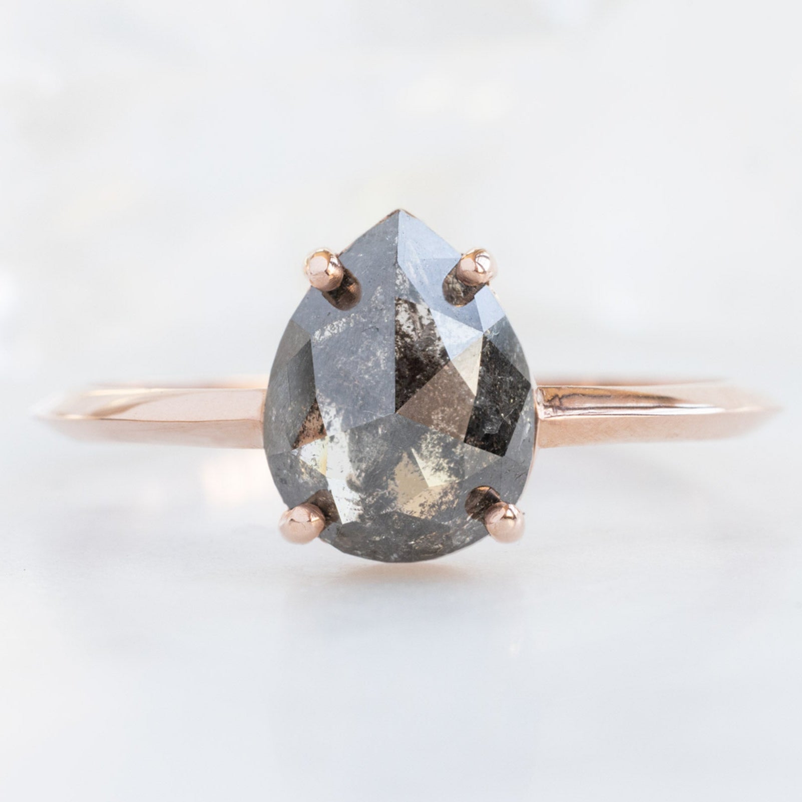 The Bryn Ring | Build Your Own Pear Black Diamond Engagement Ring