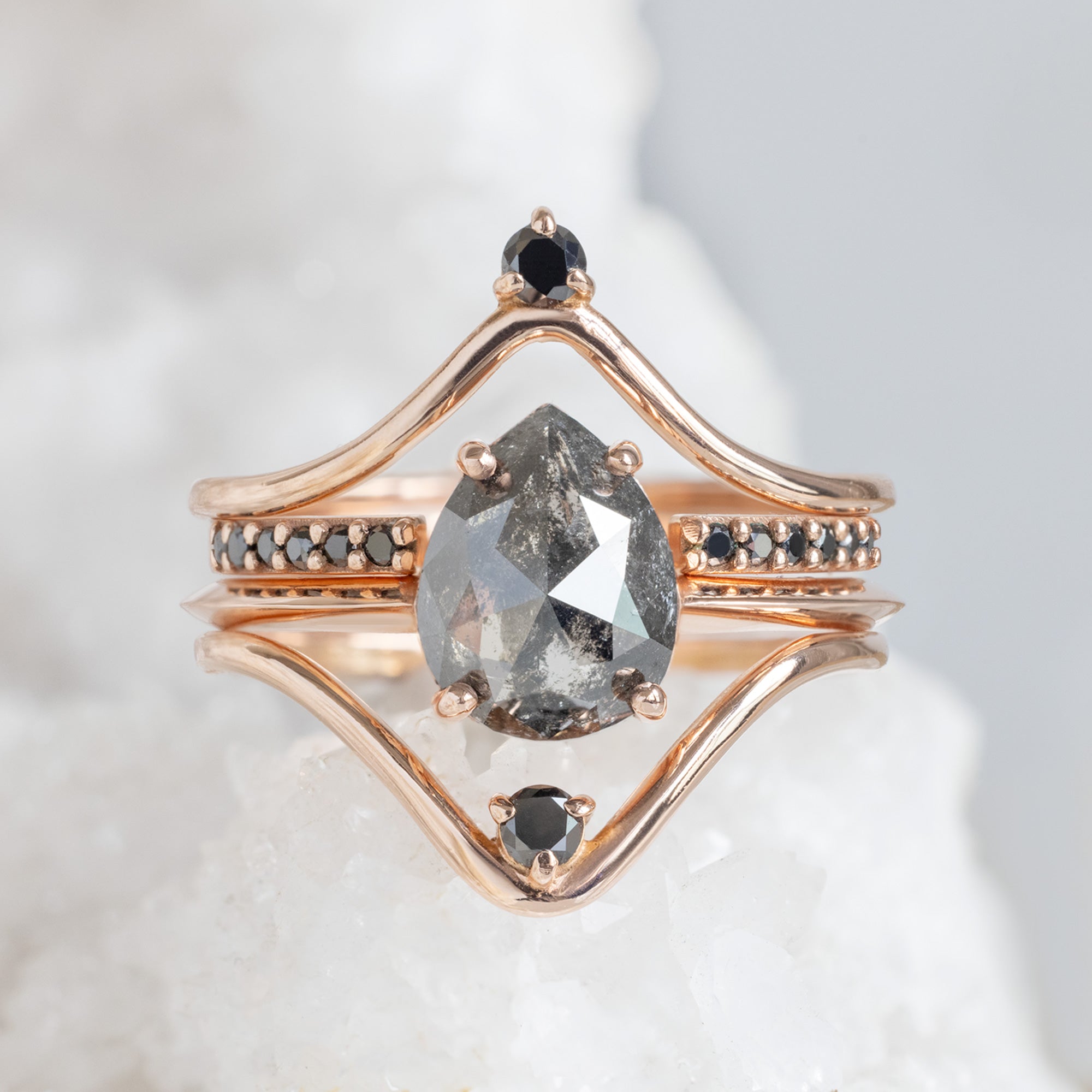 The Bryn Ring | Build Your Own Pear Black Diamond Engagement Ring